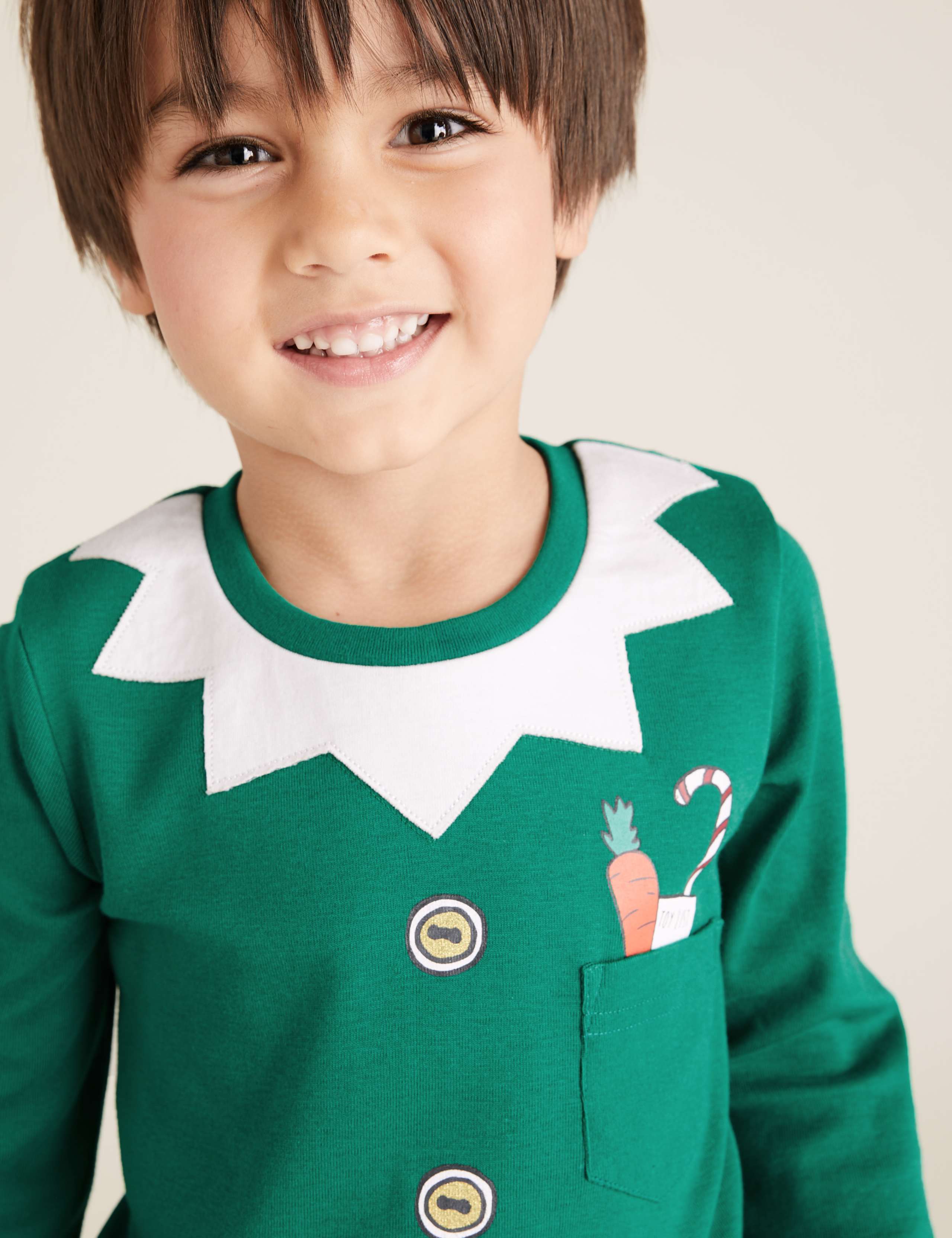 Pure Cotton Christmas Pyjama Set (1-7 Yrs) 3 of 6