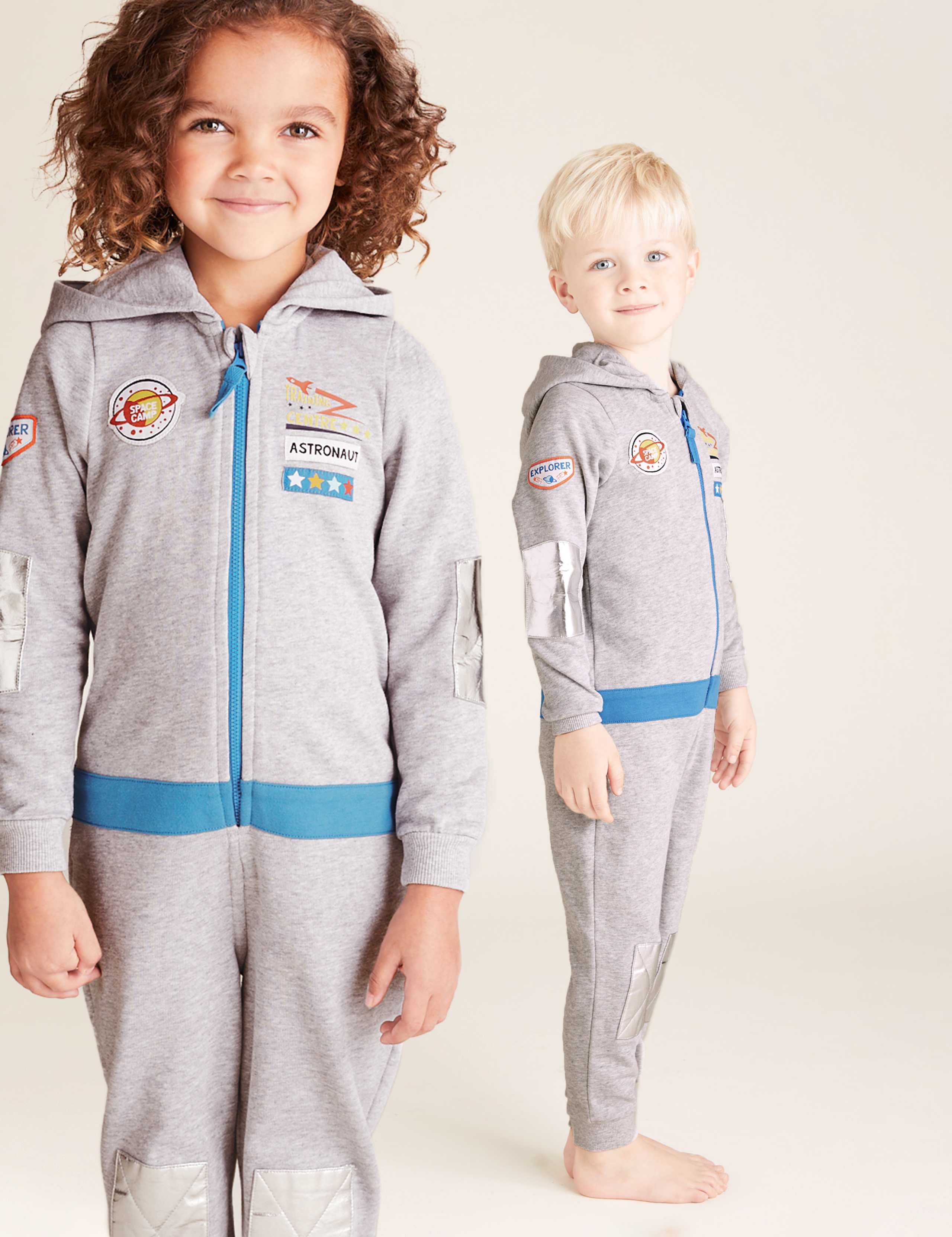 Pure Cotton Hooded Astronaut Onesie (1-7 Yrs) 1 of 4