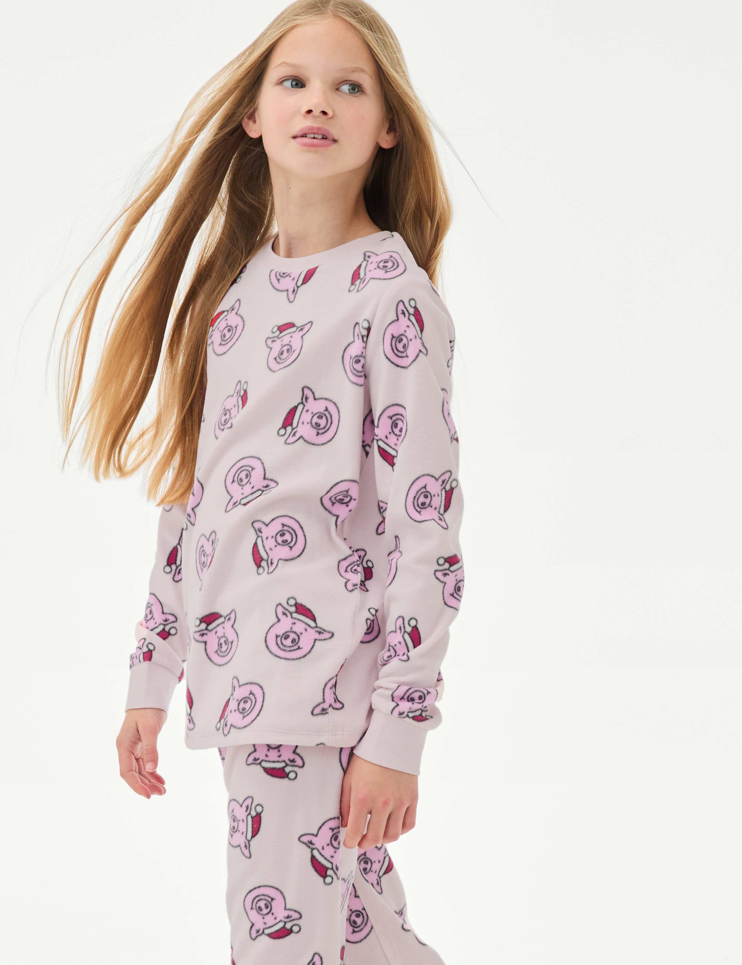 Christmas Fleece Percy Pig™ Pyjamas (1-16 Yrs) 1 of 5