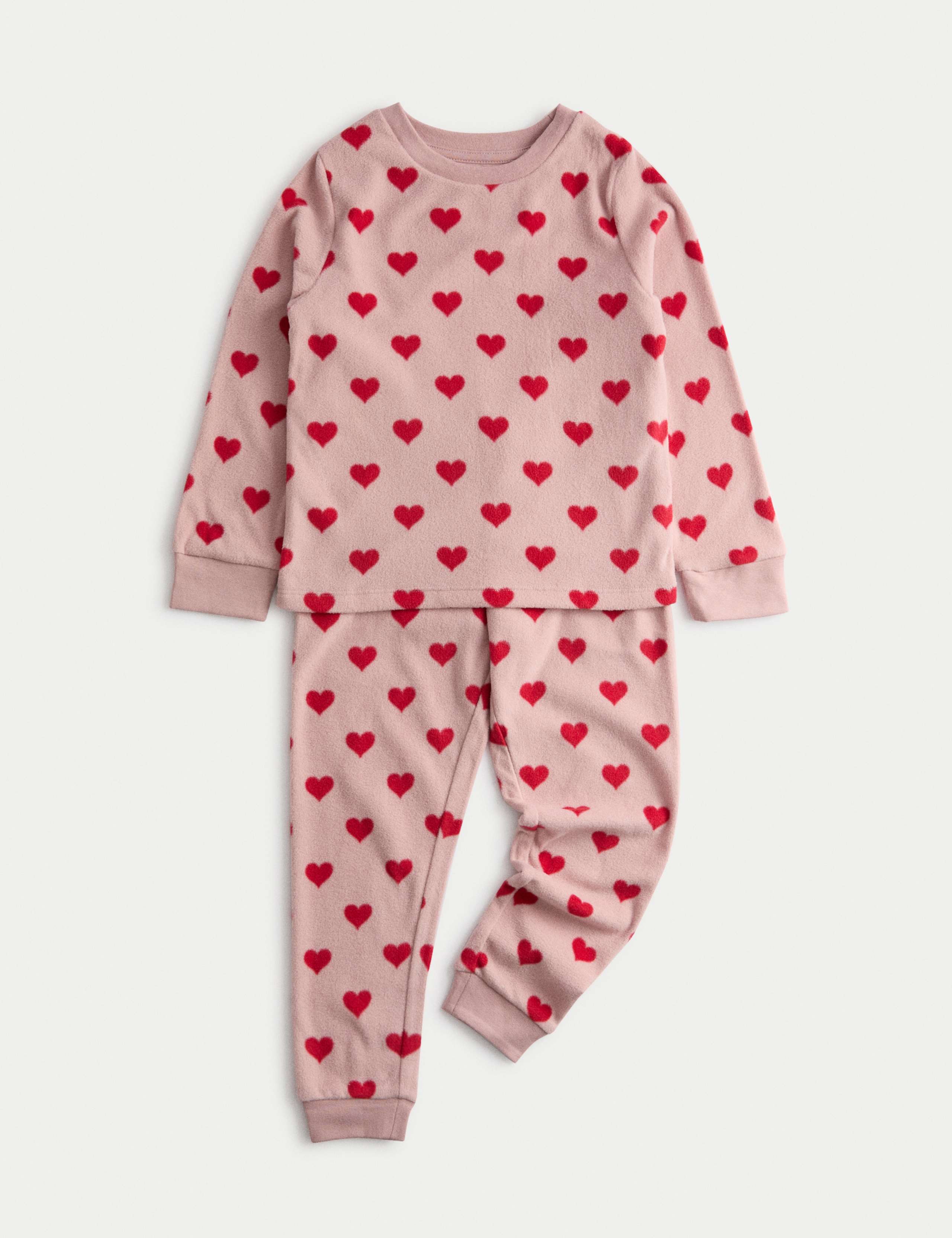 Fleece Heart Print Pyjamas (1-16 Yrs) 1 of 3