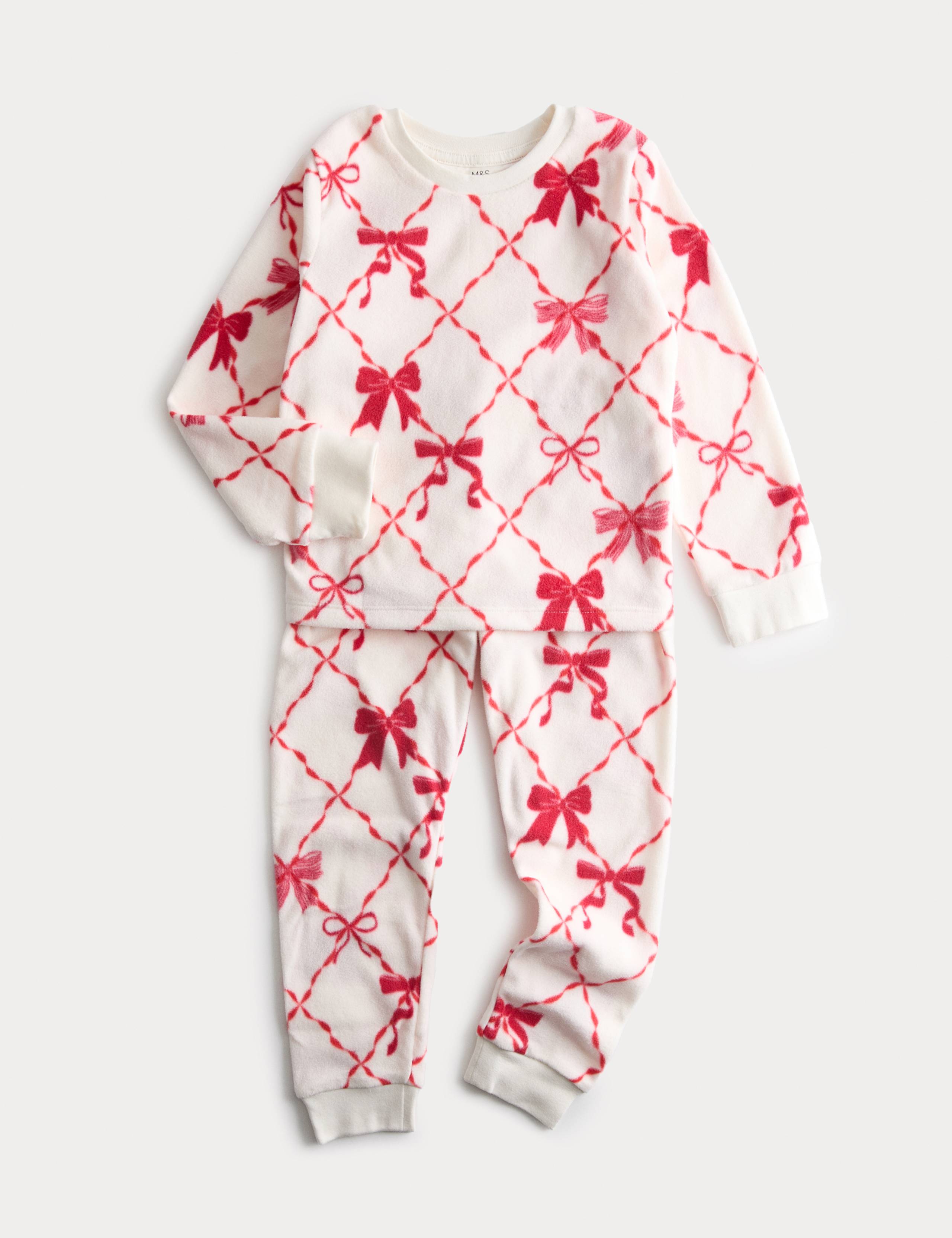 Fleece Bow Graphic Pyjamas (1-16 Yrs) 1 of 3