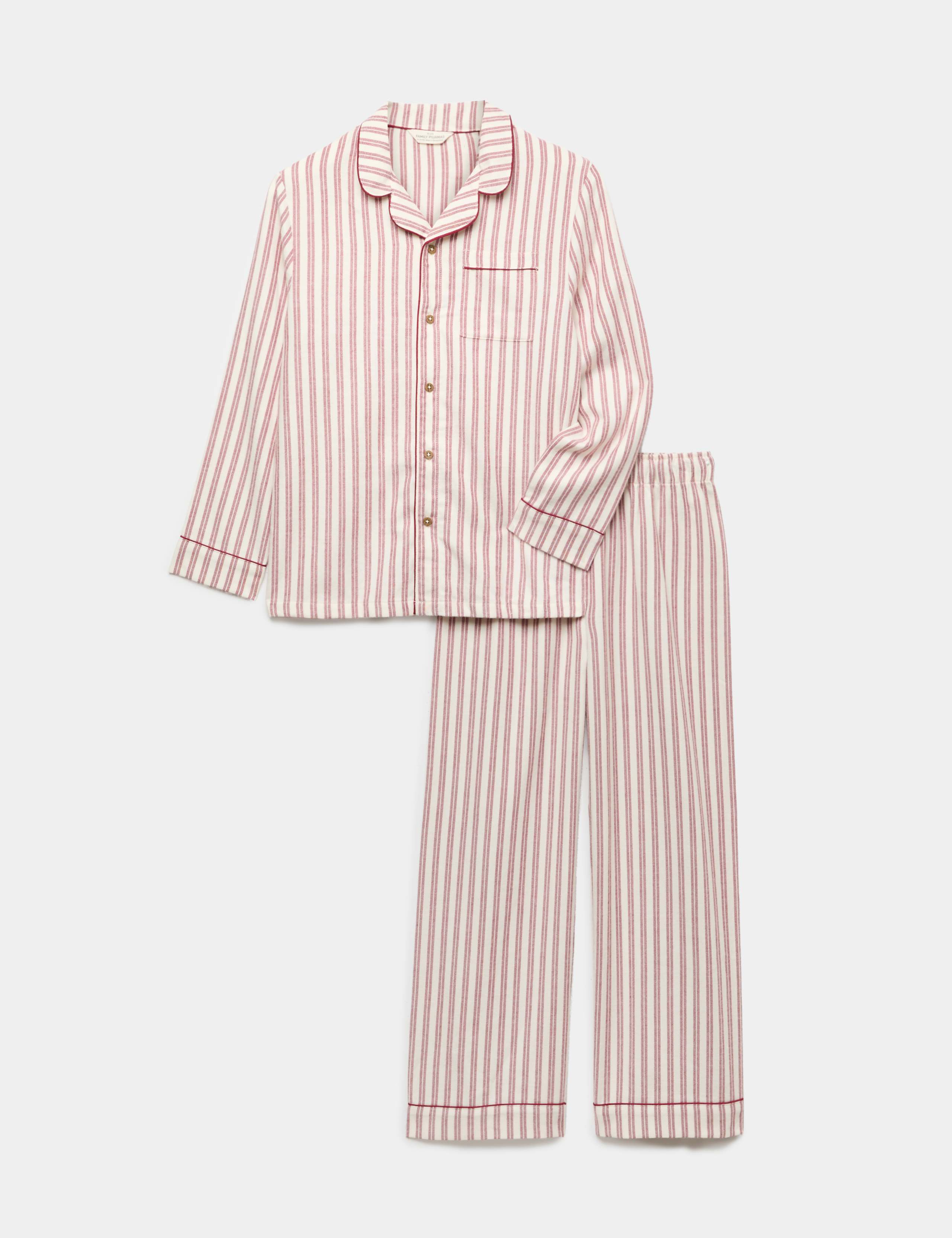Pure Cotton Striped Revere Pyjamas (1-16 Yrs) 1 of 1