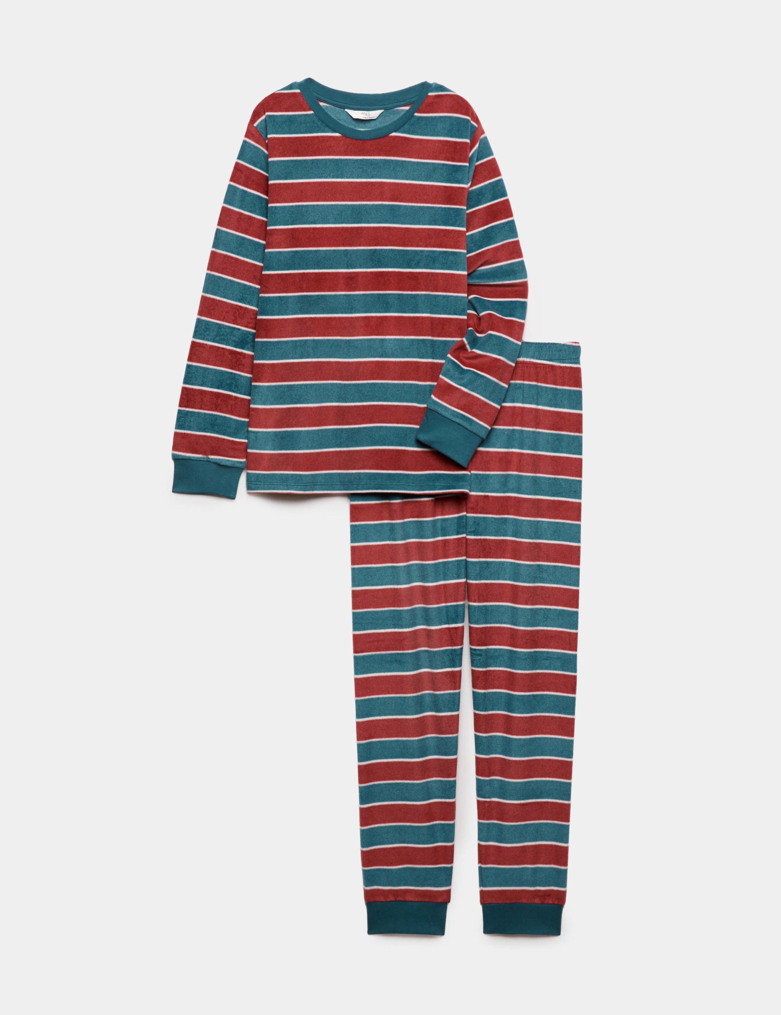 Fleece Striped Pyjama Set (1-16 Yrs) 1 of 1