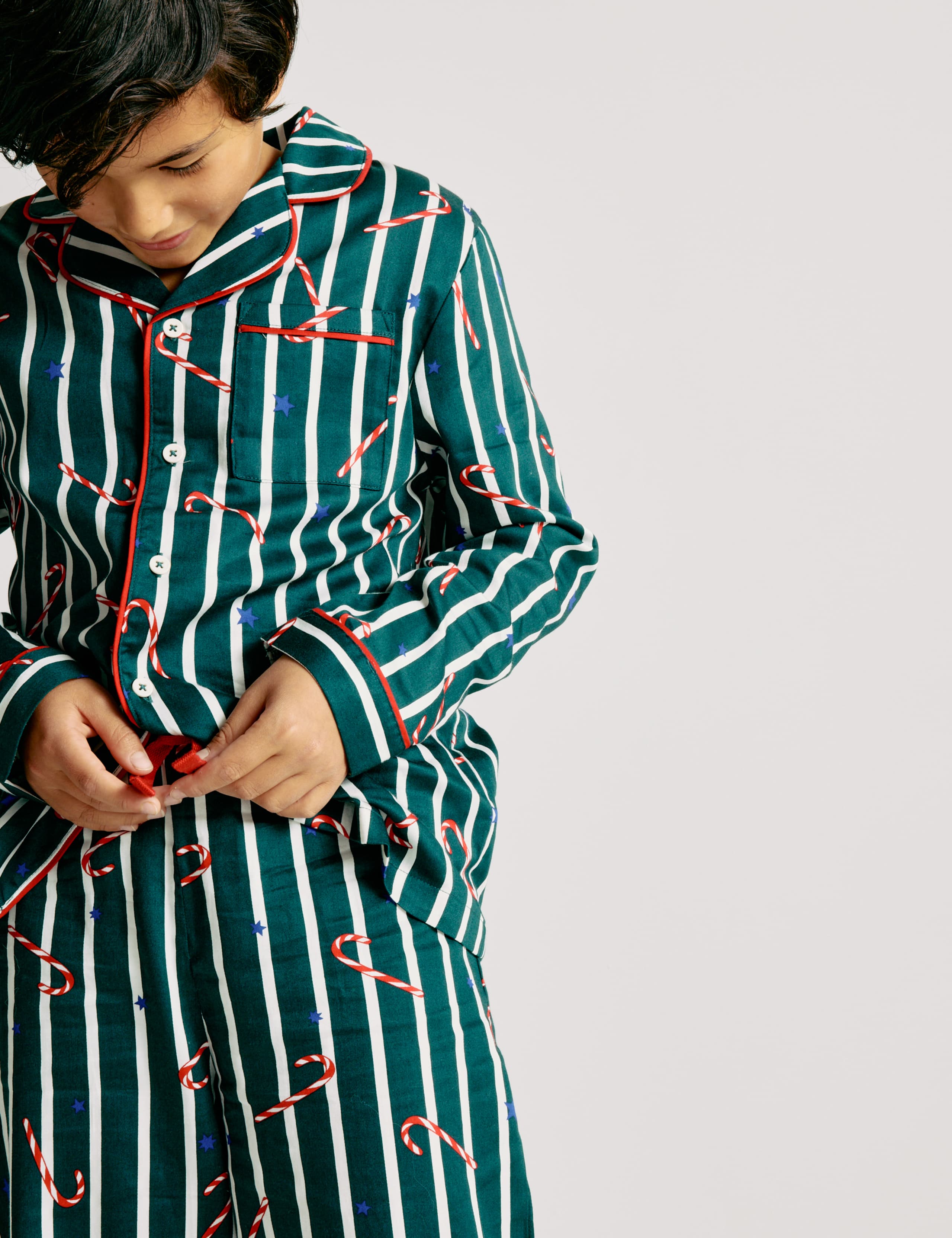 Pure Cotton Candy Cane Family Christmas Pyjamas (1-16 Yrs) 4 of 5
