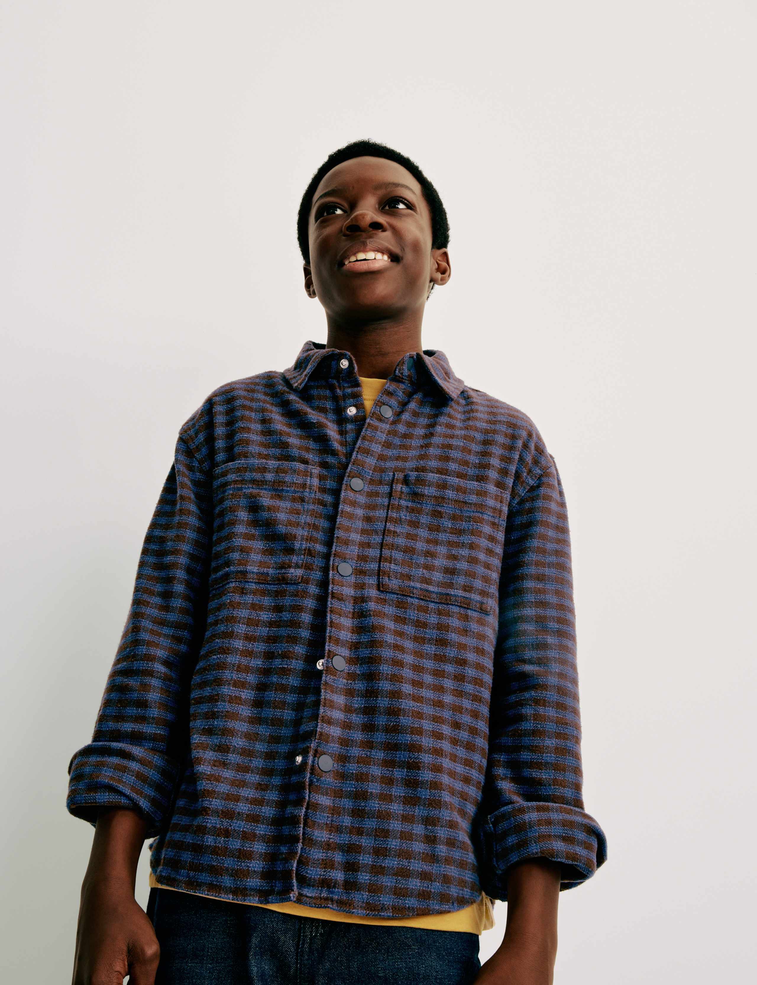 Pure Cotton Micro Check Shirt (6-16 Yrs) 1 of 6