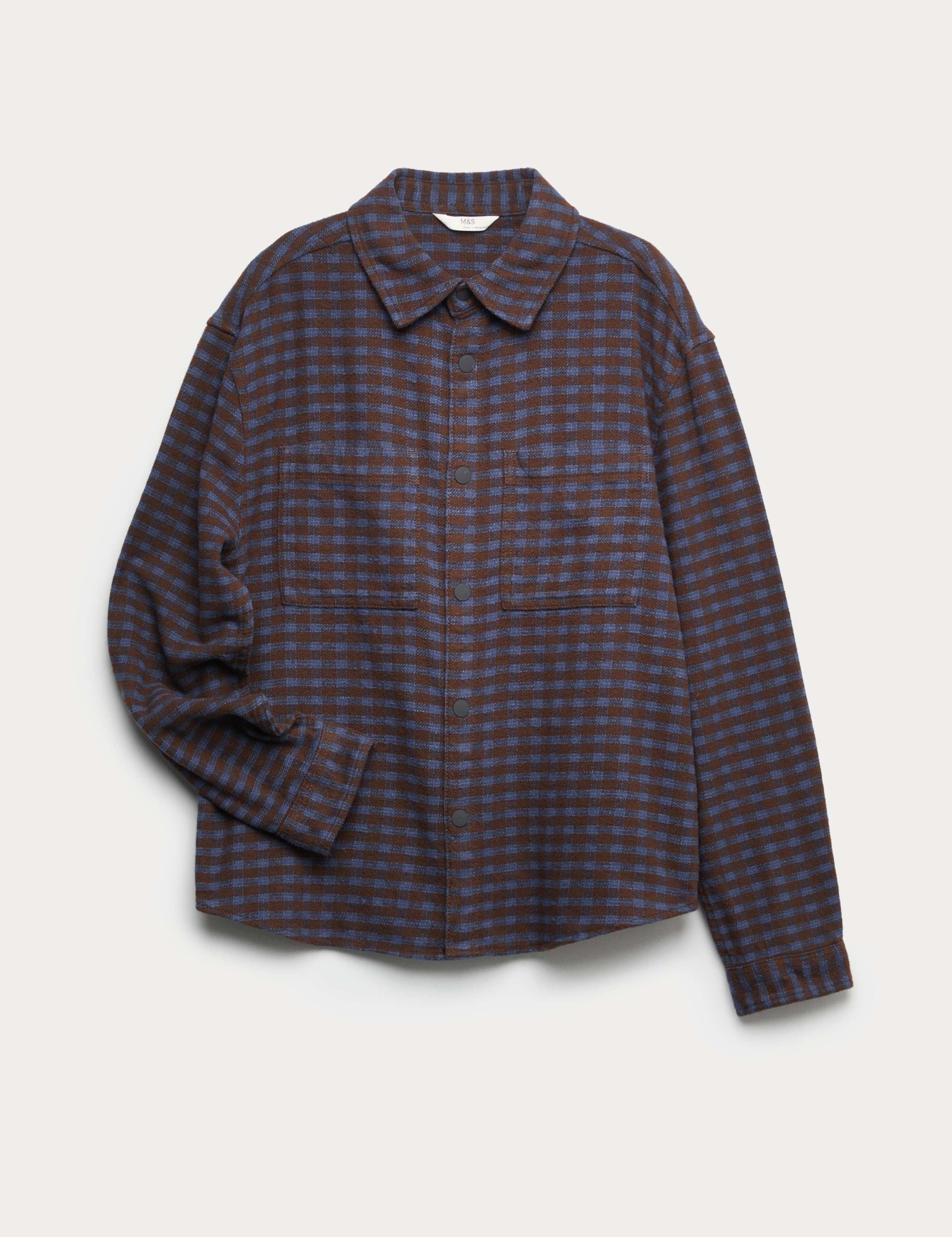 Pure Cotton Micro Check Shirt (6-16 Yrs) 2 of 6