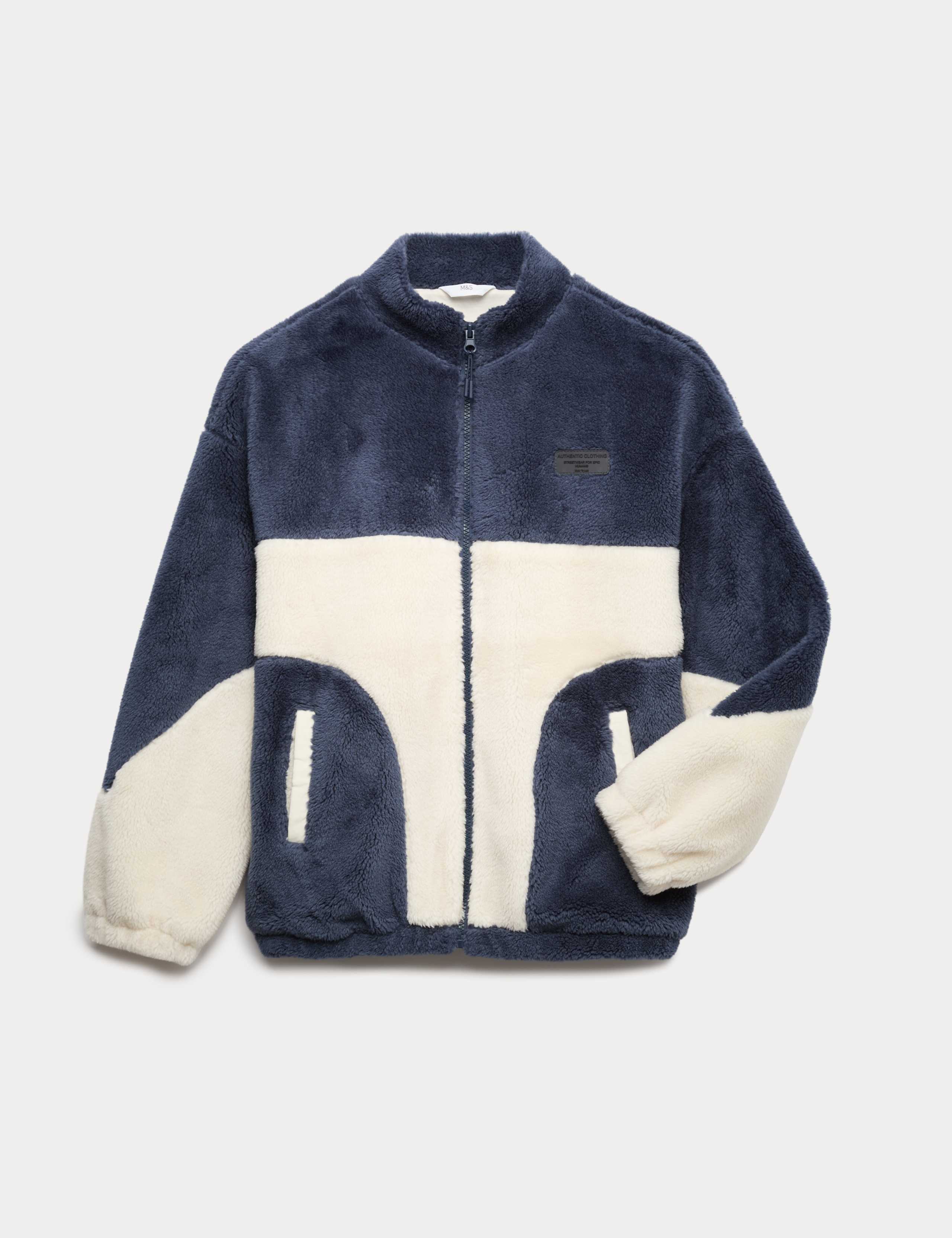 Borg Colour Block Jacket (6-16 Yrs) 2 of 7