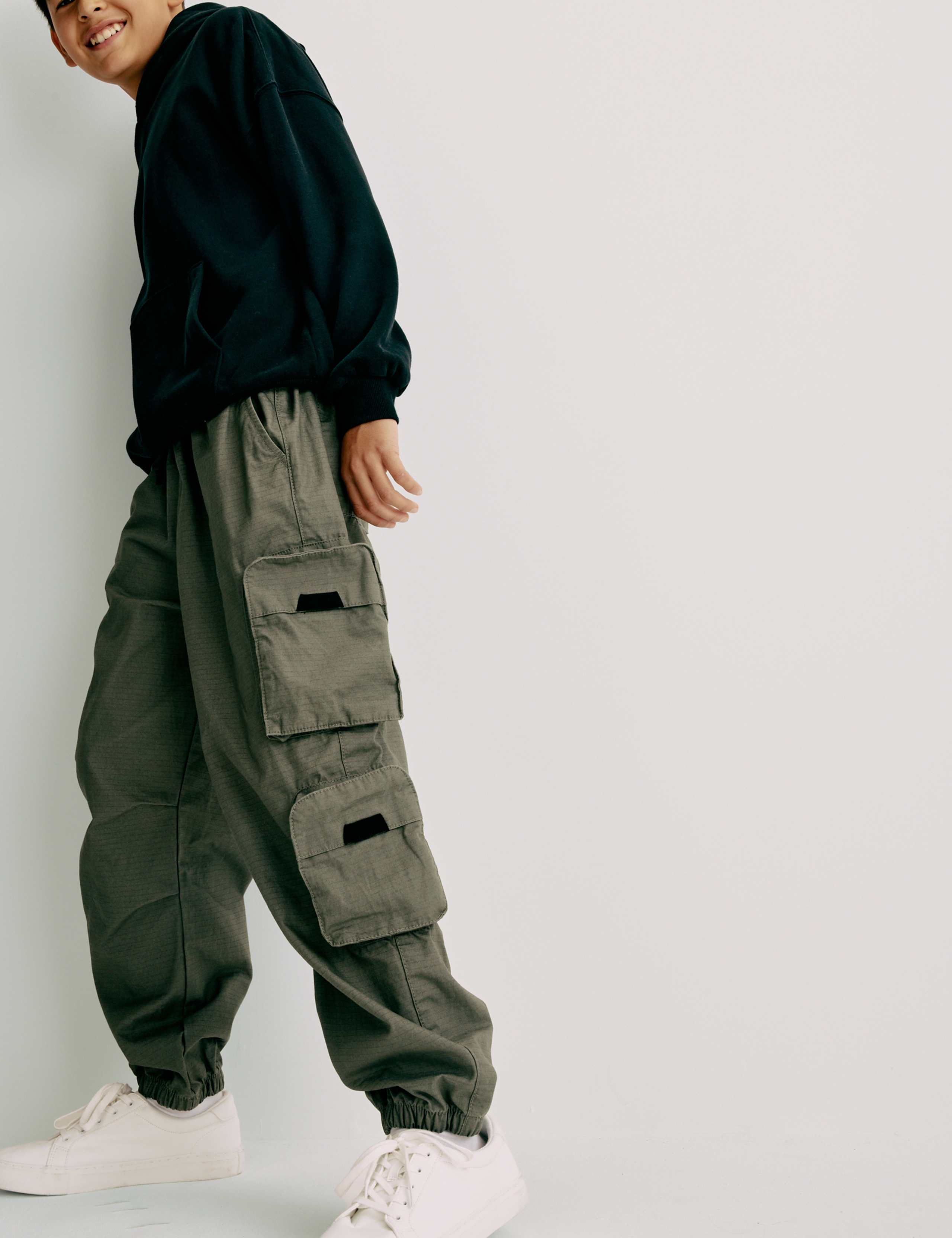 Pure Cotton Ripstop Cargo Trousers (6-16 Yrs) 3 of 6