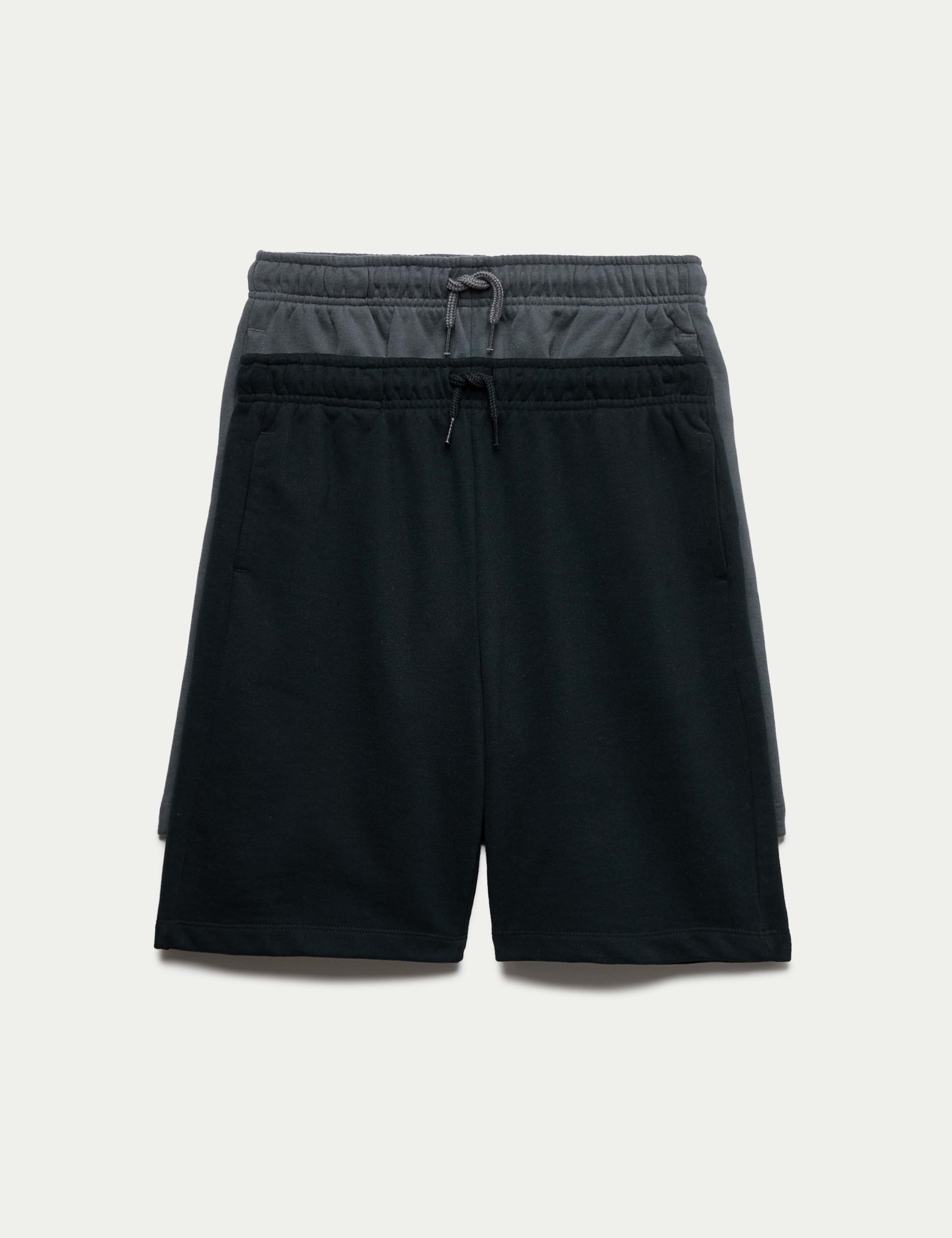 2 Pack Cotton Rich Elasticated Waist Shorts (6-16 Yrs) 1 of 1