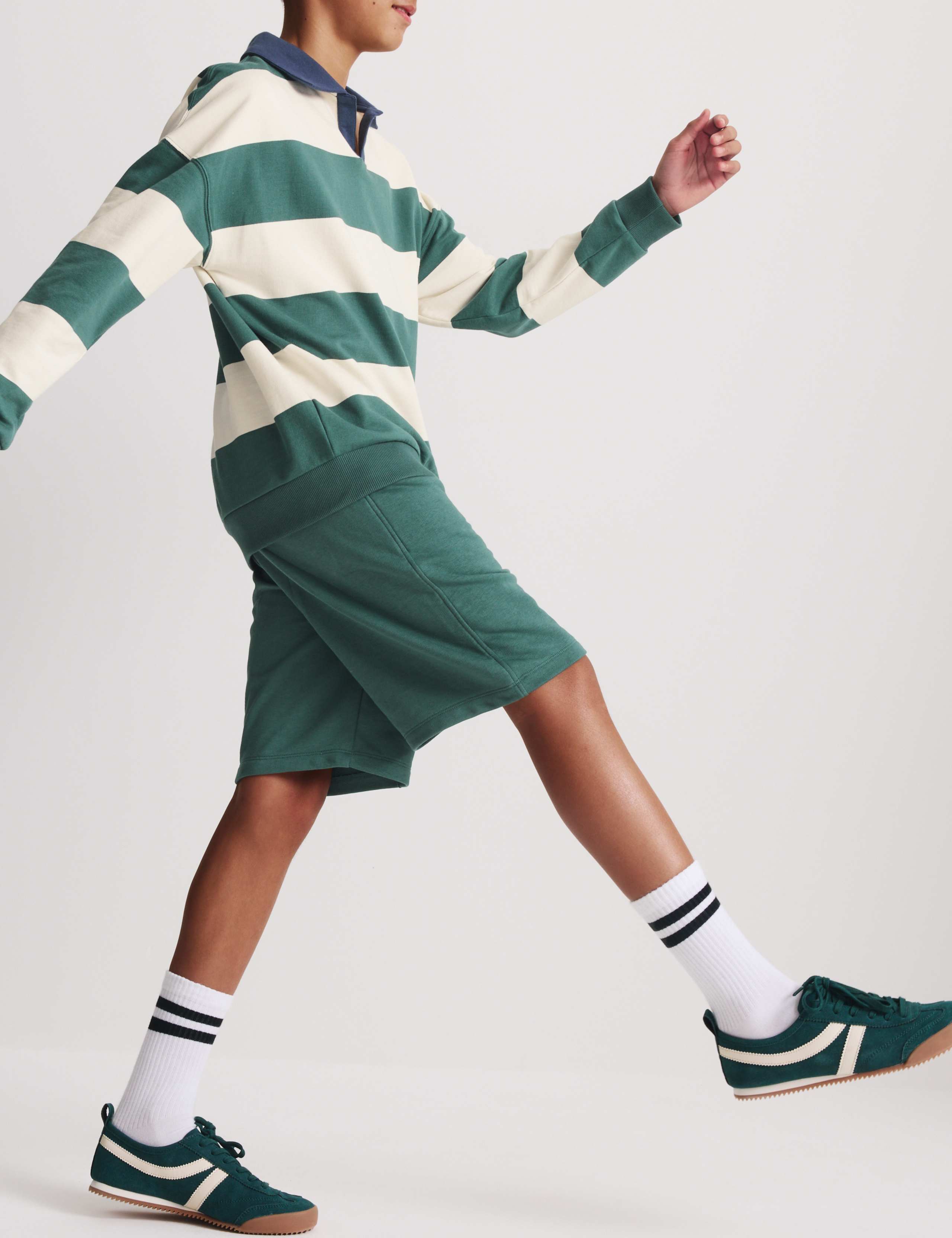 Pure Cotton Rugby Top & Shorts Set (6-16 Yrs) 1 of 7