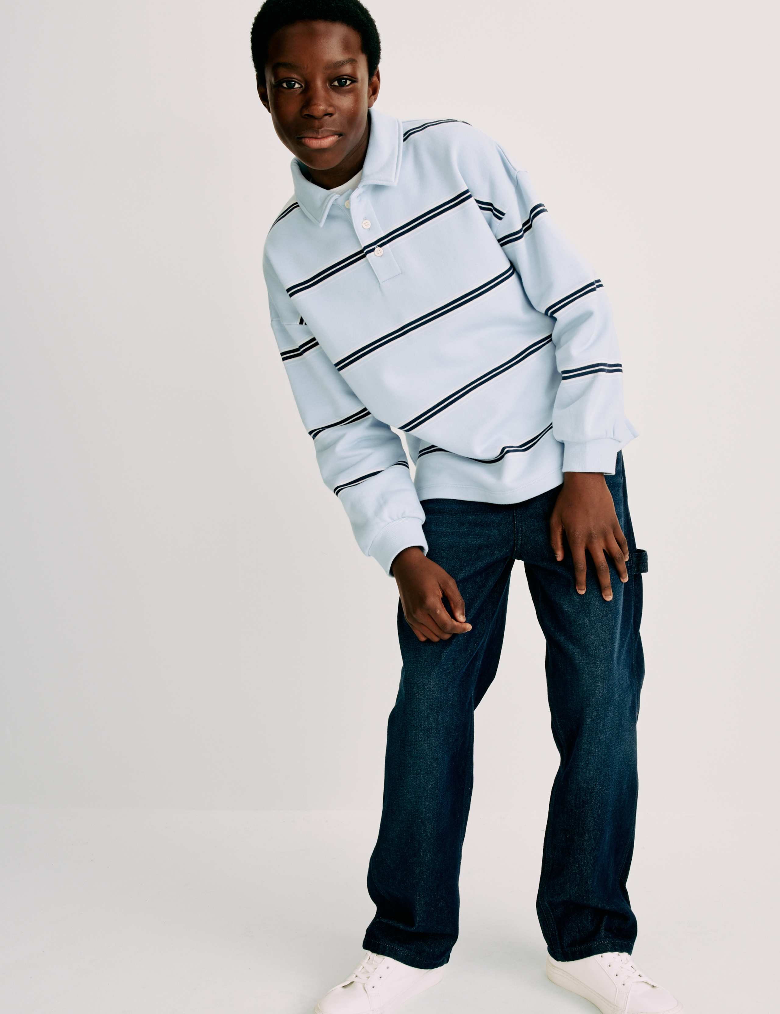 Cotton Rich Striped Rugby Sweatshirt (6-16 Yrs) 3 of 5