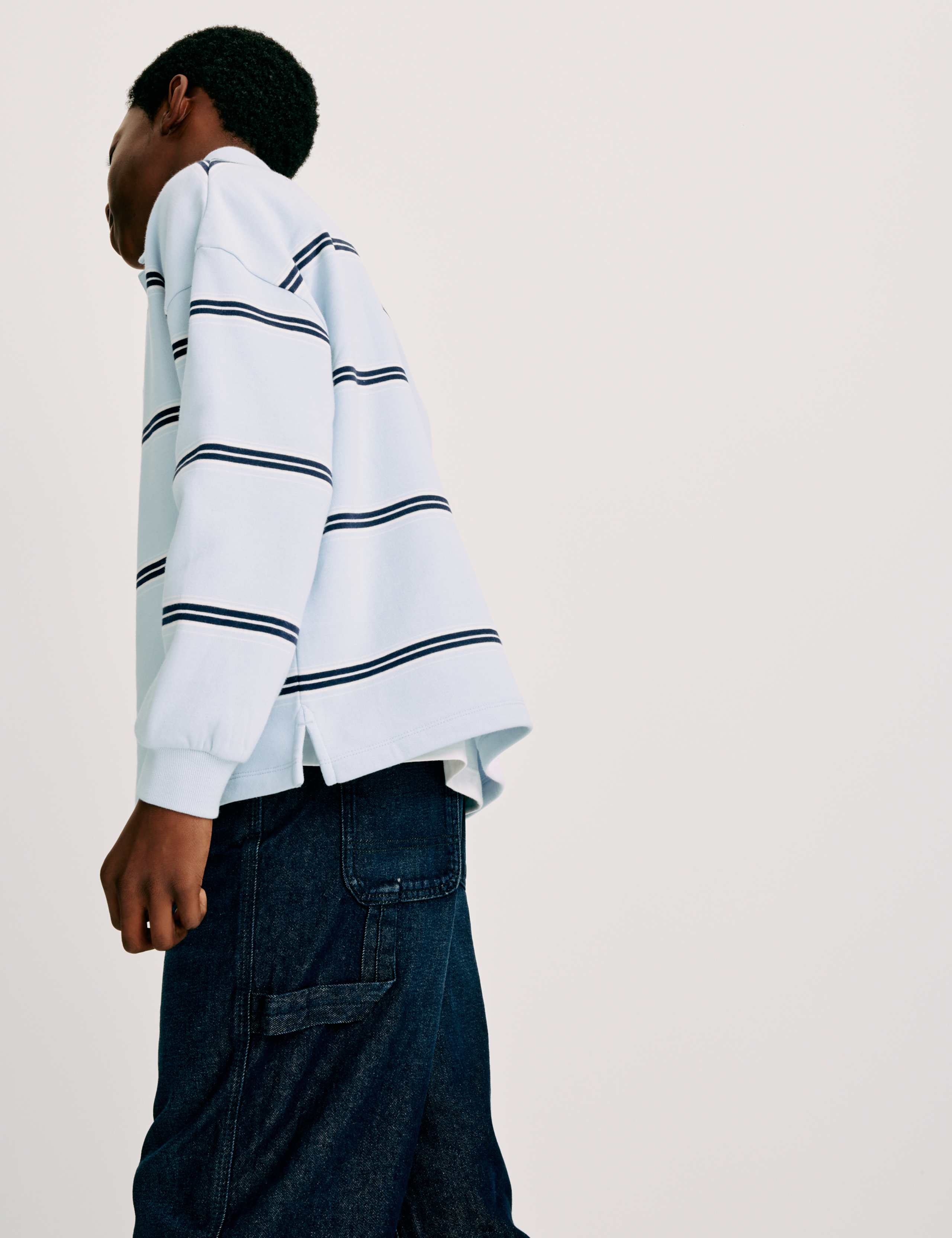 Cotton Rich Striped Rugby Sweatshirt (6-16 Yrs) 4 of 5