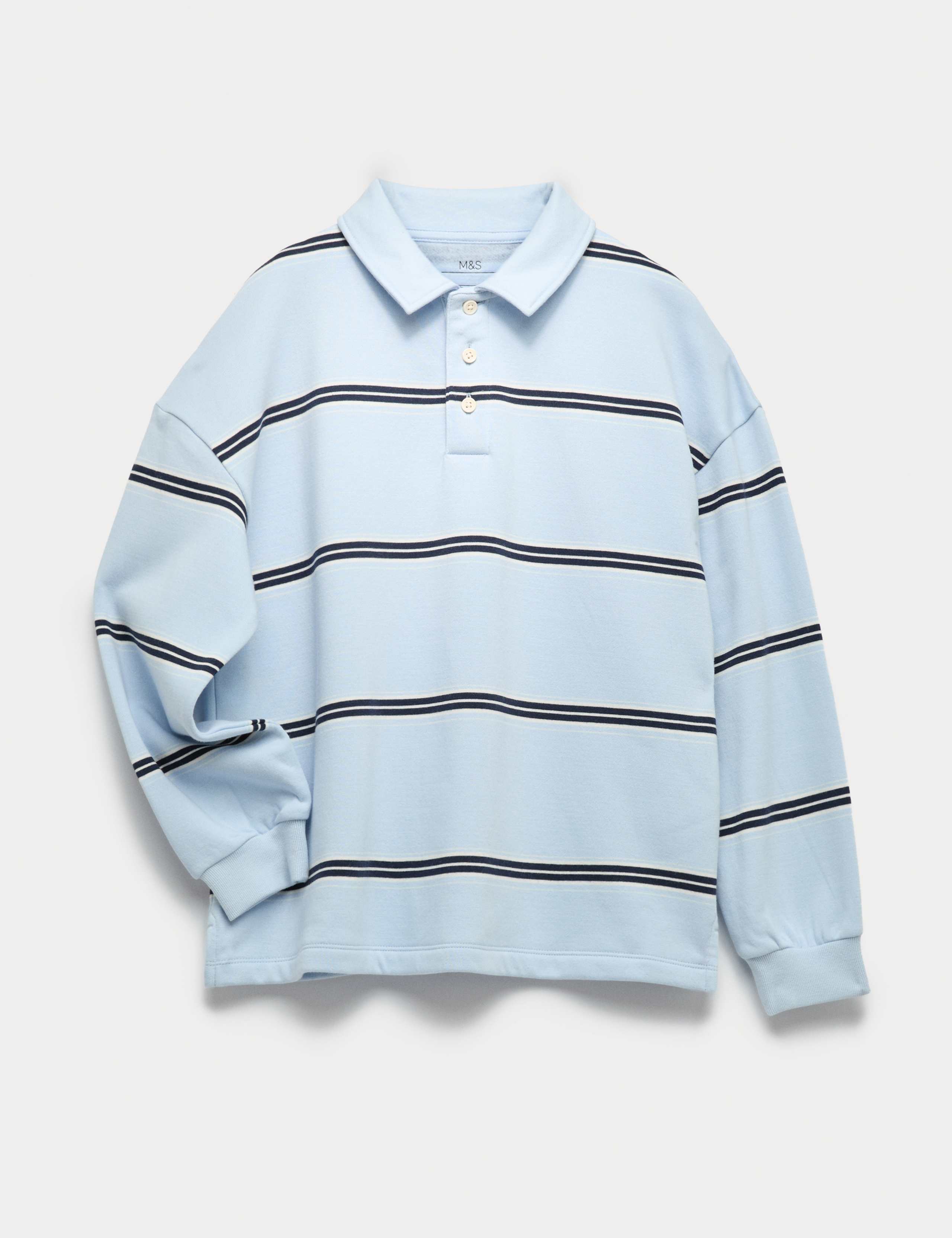 Cotton Rich Striped Rugby Sweatshirt (6-16 Yrs) 2 of 5