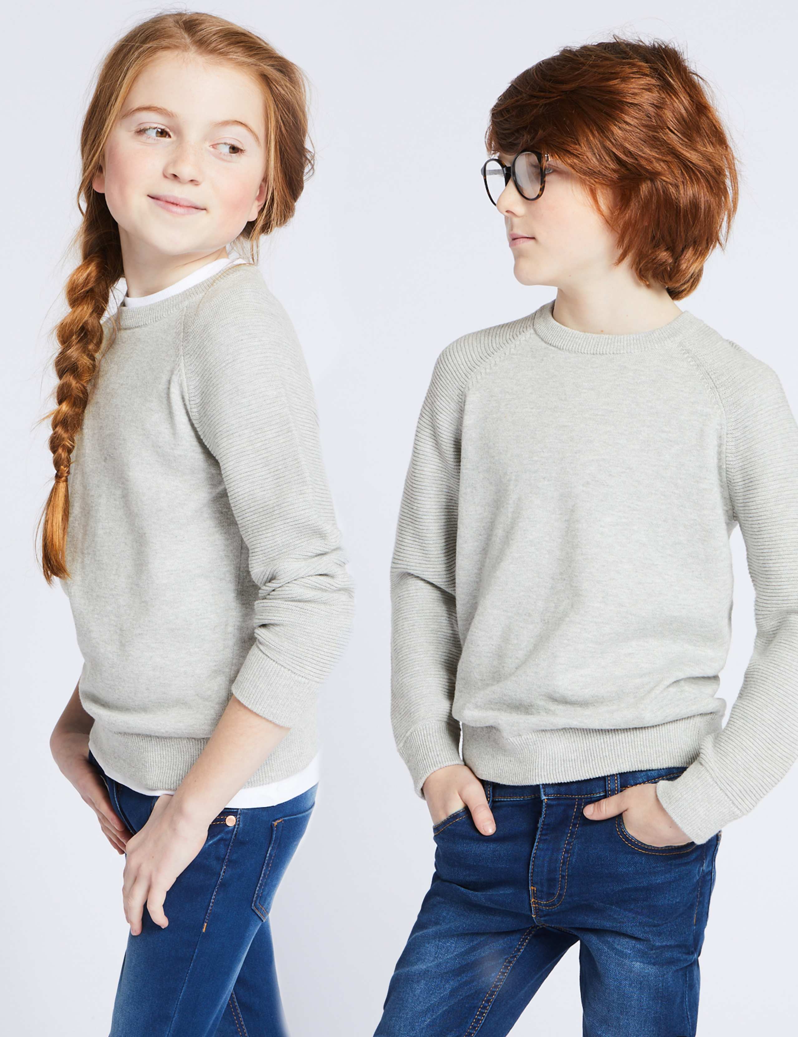 Pure Cotton Ribbed Jumper (3-16 Years) 1 of 4