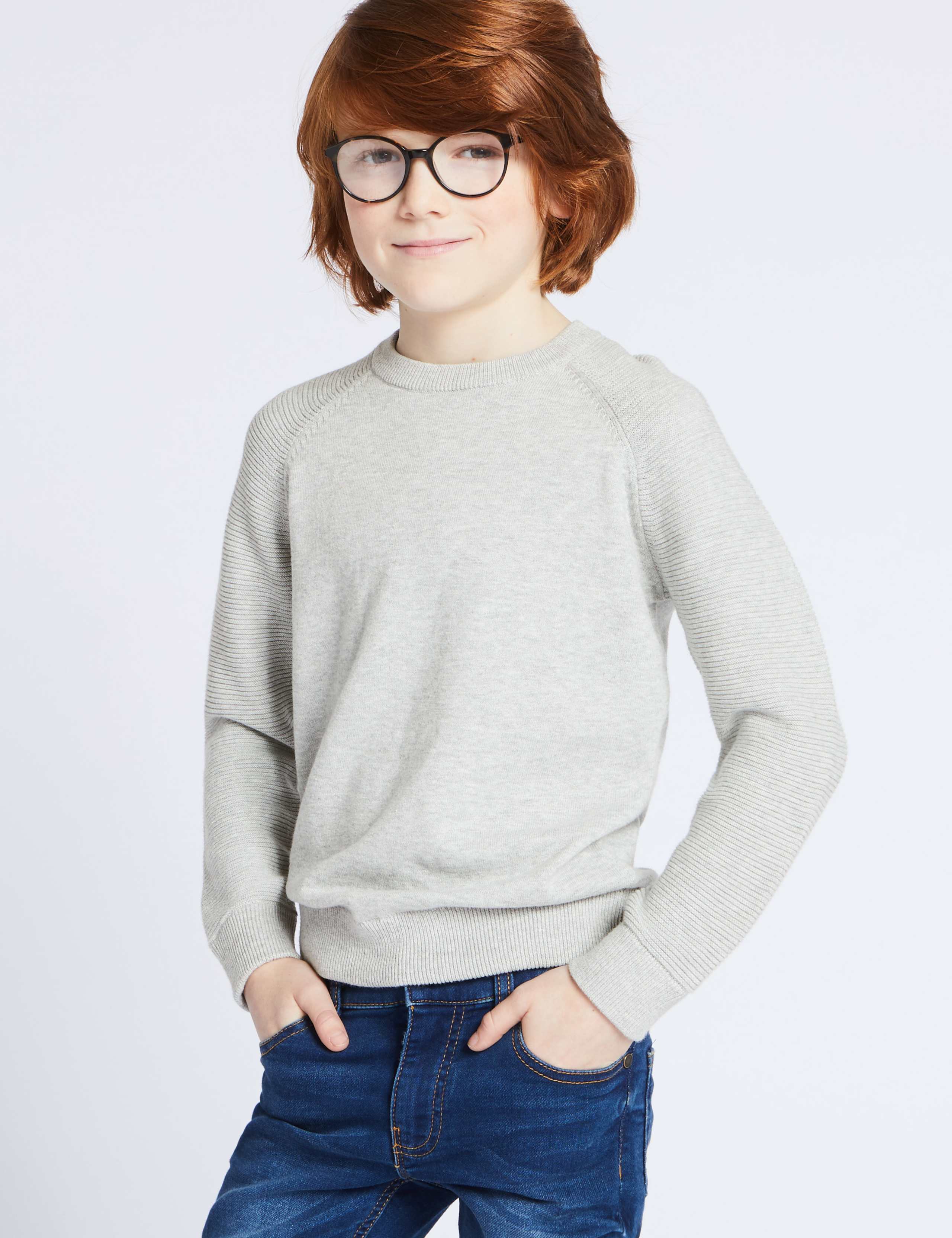 Pure Cotton Ribbed Jumper (3-16 Years) 3 of 4