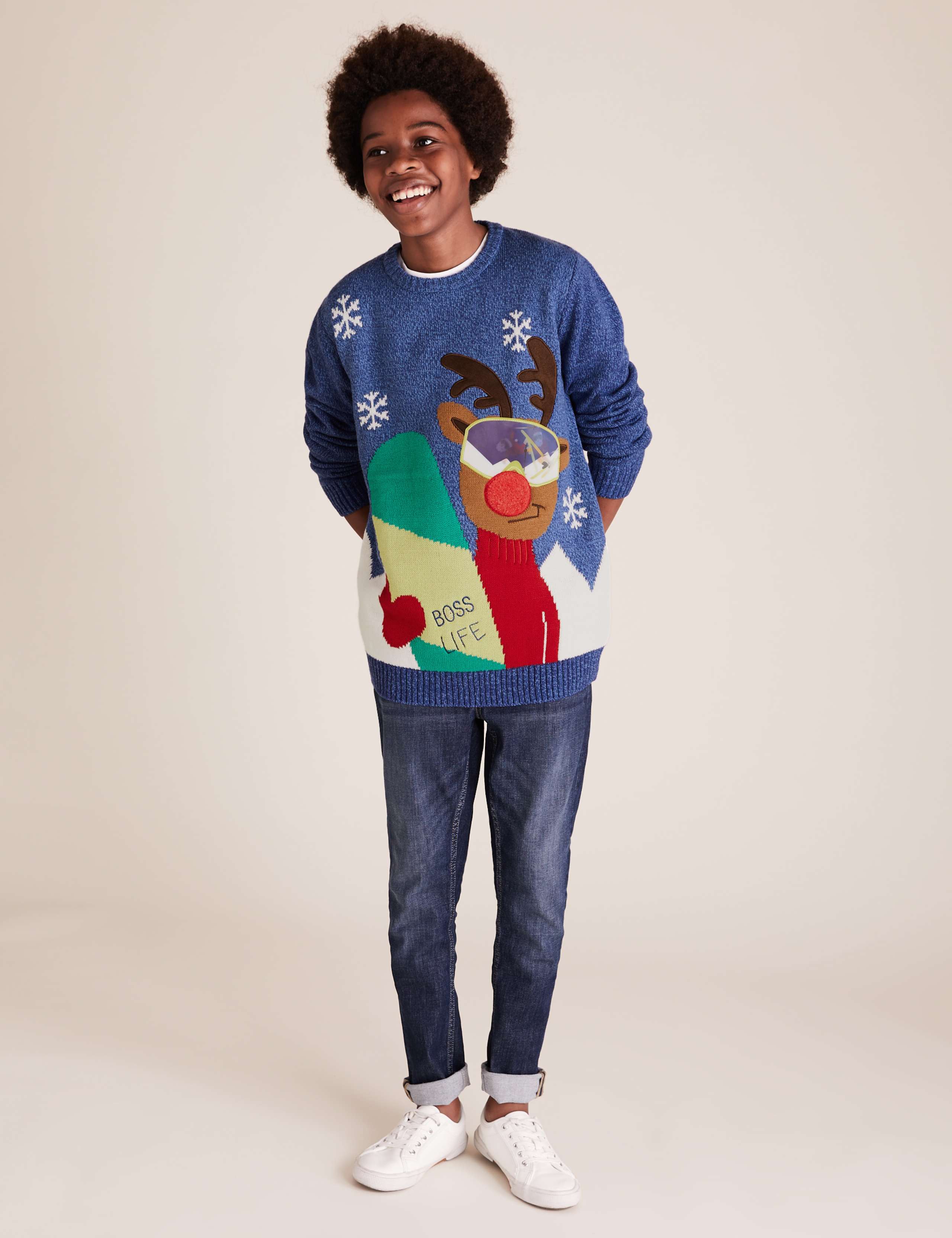 Lenticular Reindeer Christmas Jumper (6-16 Yrs) 1 of 4