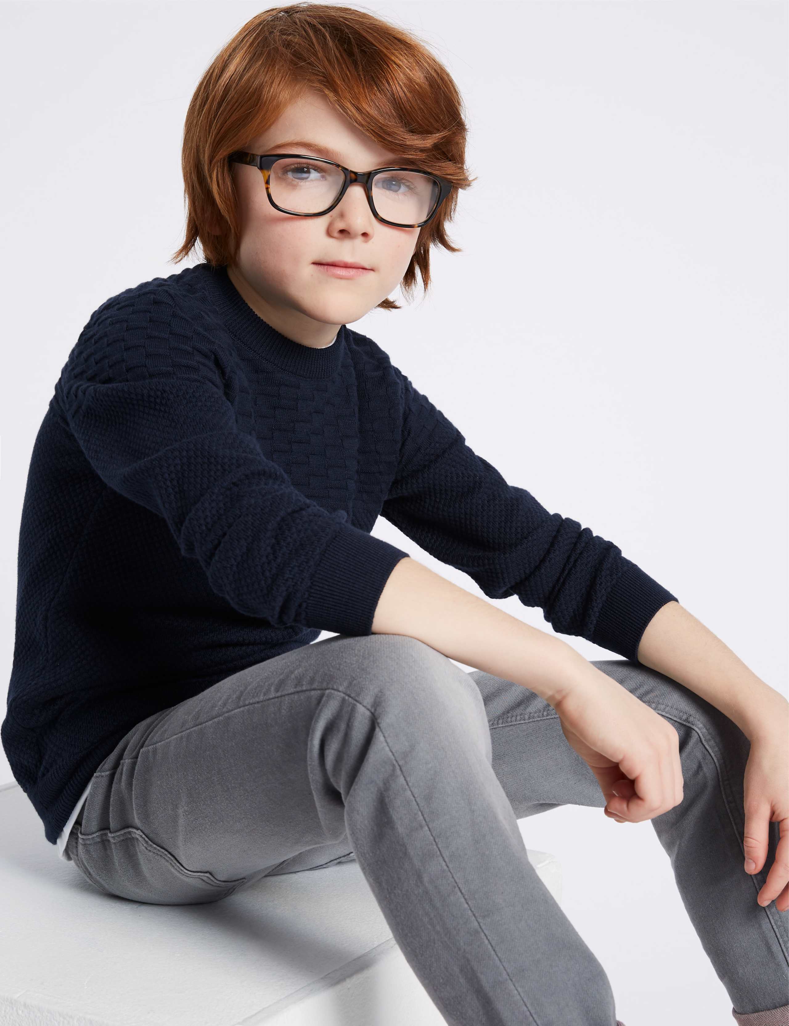 Pure Cotton Knitted Jumper (3-16 Years) 1 of 5