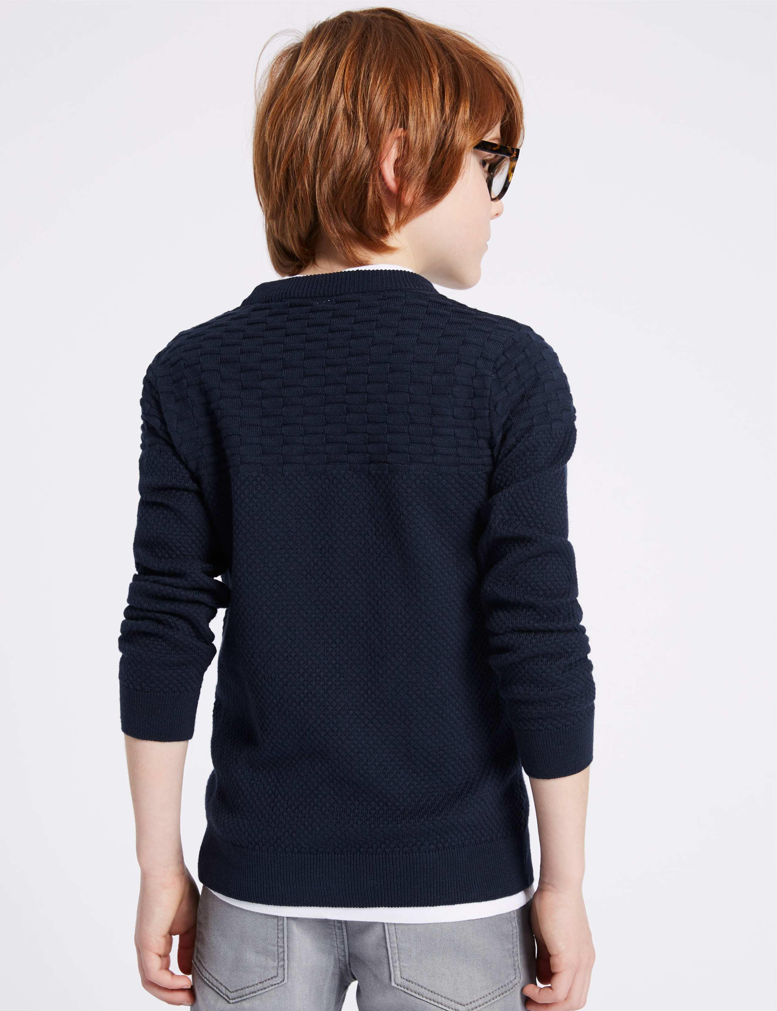 Pure Cotton Knitted Jumper (3-16 Years) 3 of 5