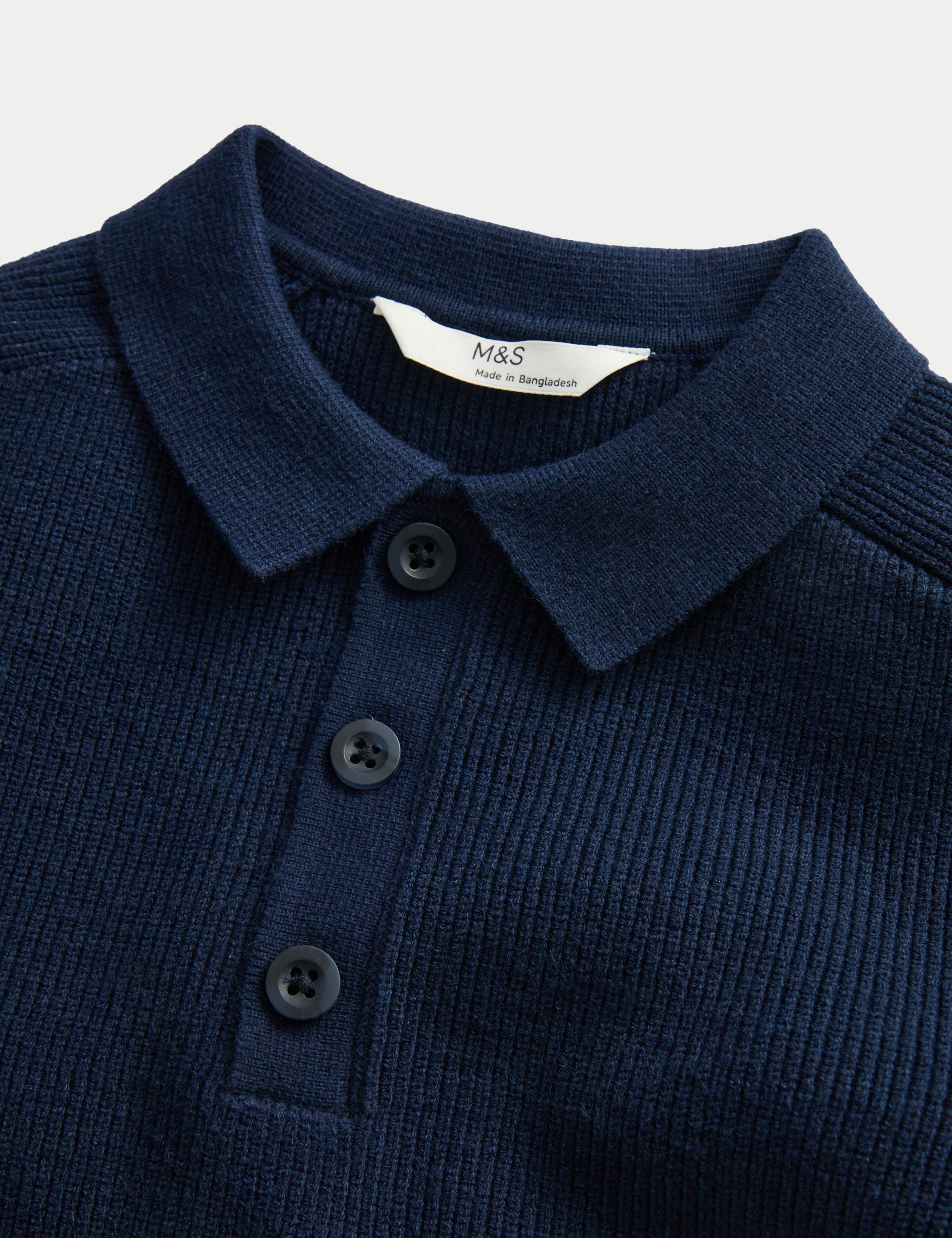 Cotton Blend Polo Jumper (6-16 Yrs) 2 of 2