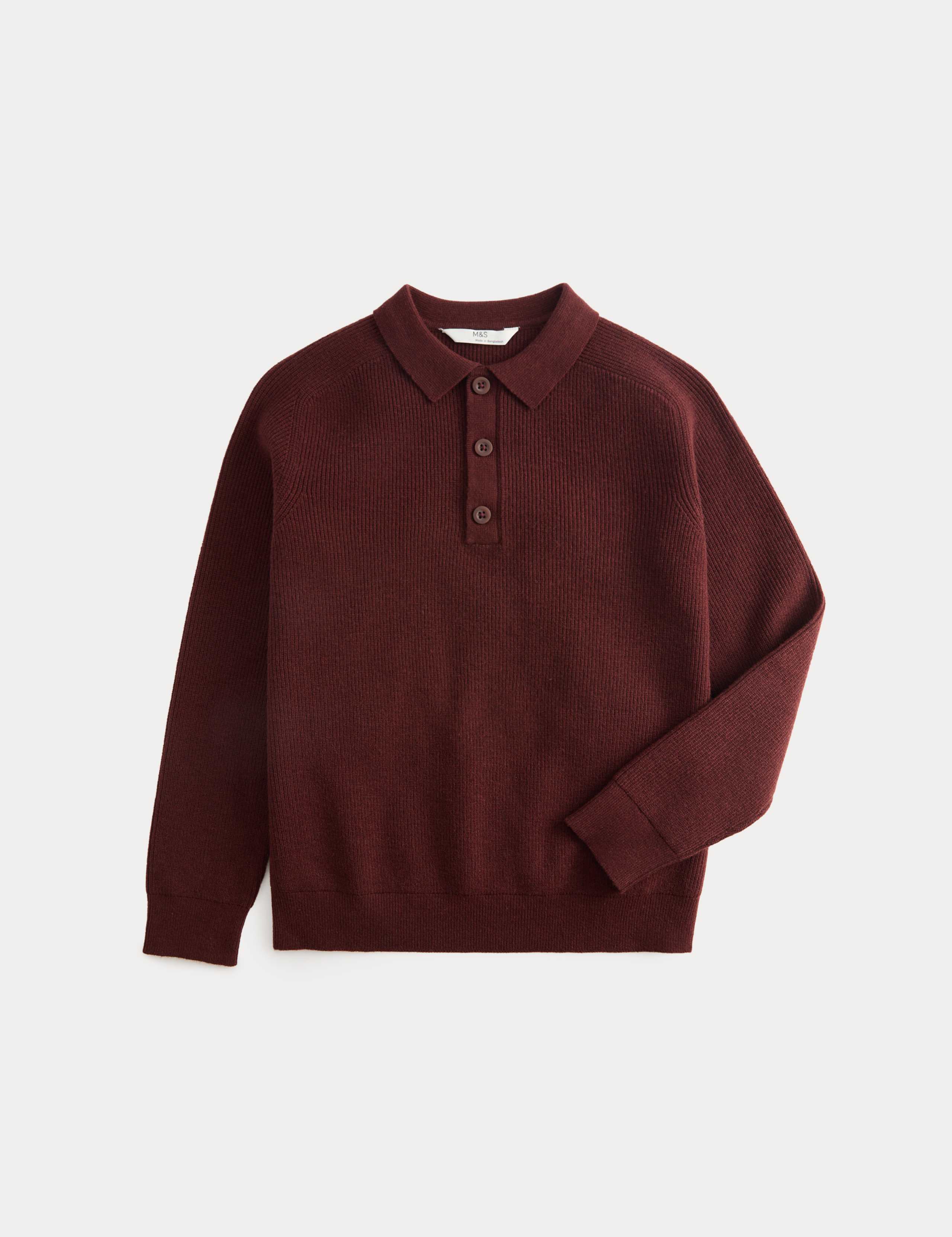 Cotton Blend Polo Jumper (6-16 Yrs) 1 of 2