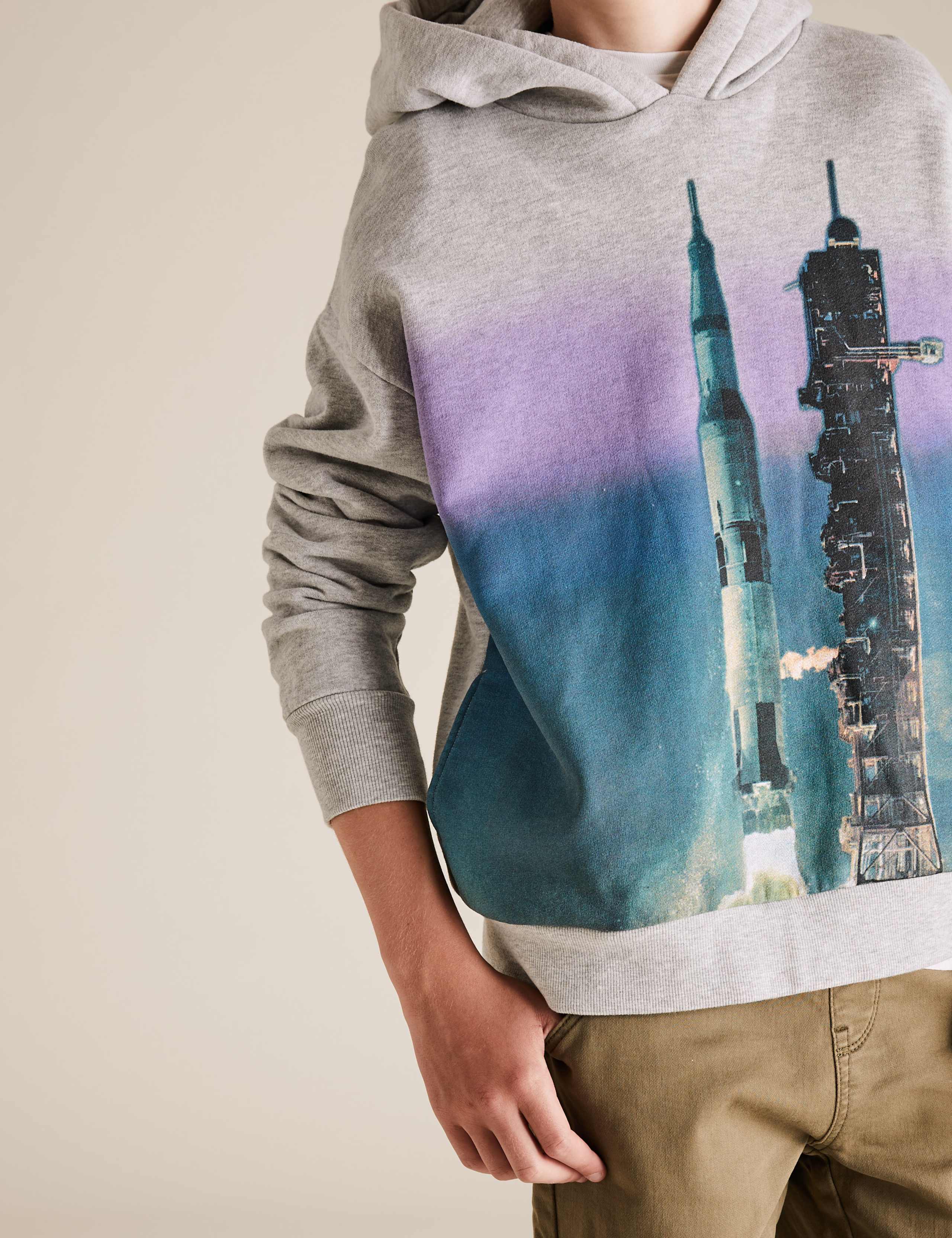 Cotton Space Print Hoodie (6-16 Yrs) 3 of 4
