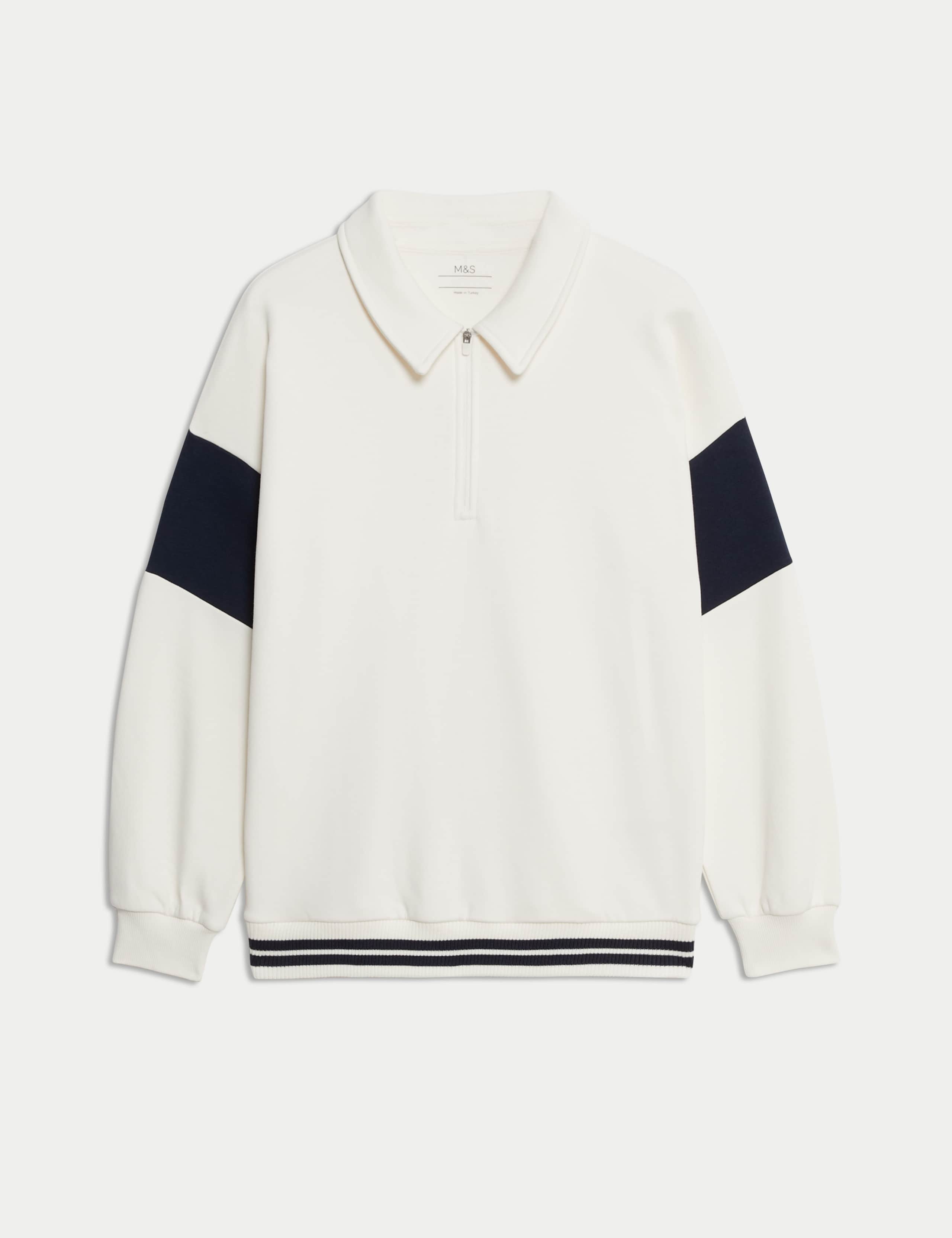 Cotton Rich Quarter Zip Sweatshirt (6-16 Yrs) 2 of 8