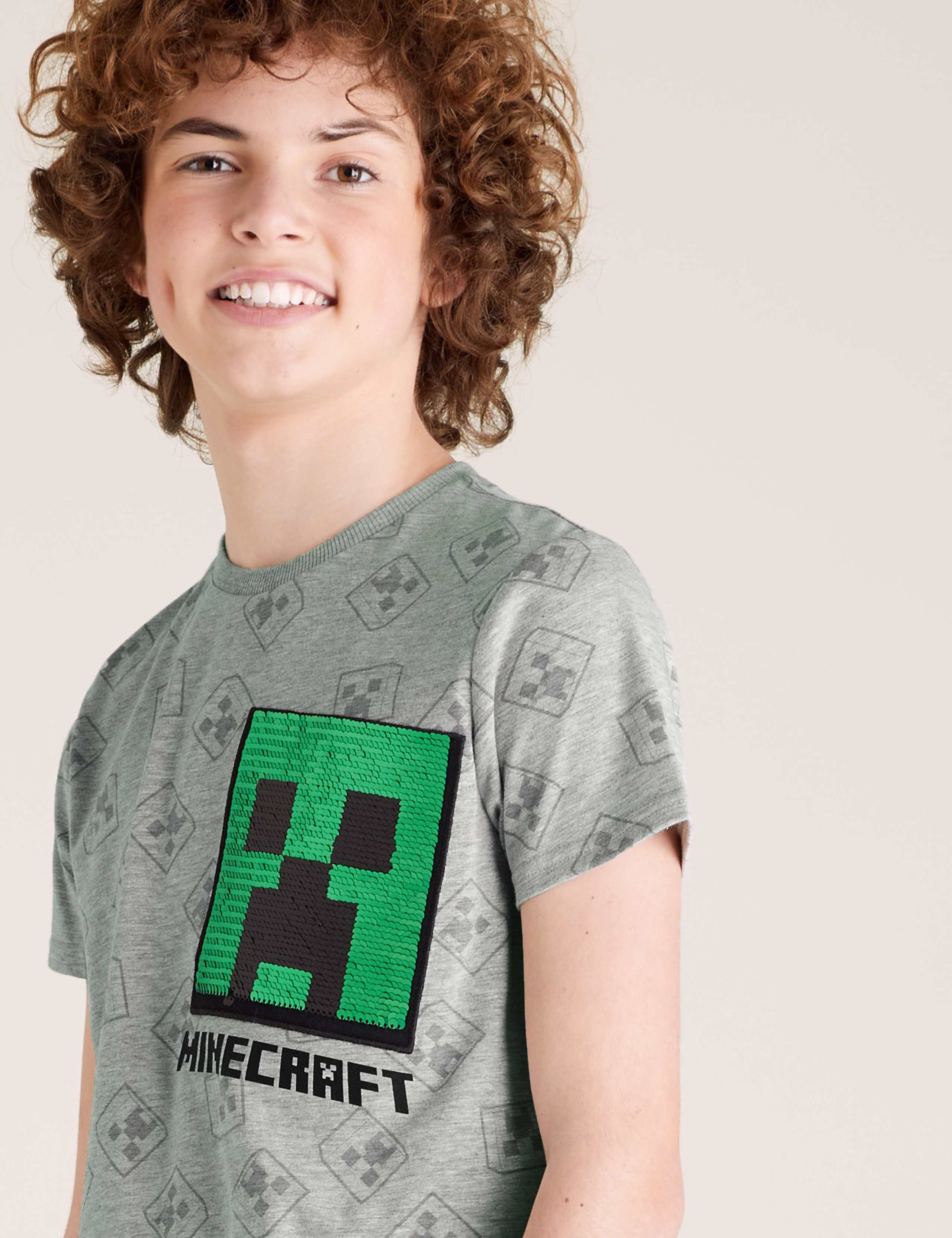 Cotton Minecraft™ T-Shirt (6-16 Yrs) 3 of 6