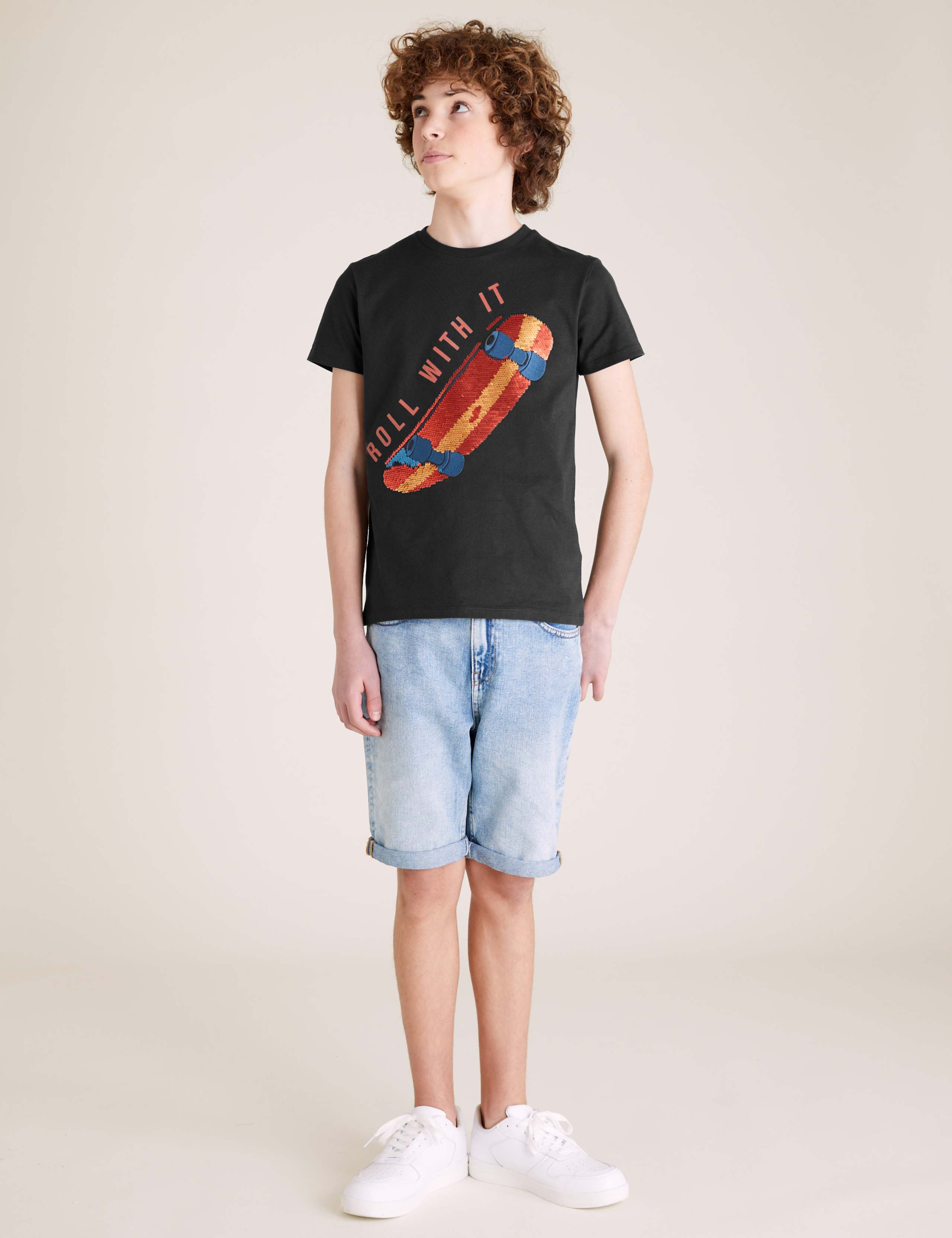 Pure Cotton Reversible Sequin T-Shirt (6-16 Yrs) 1 of 6