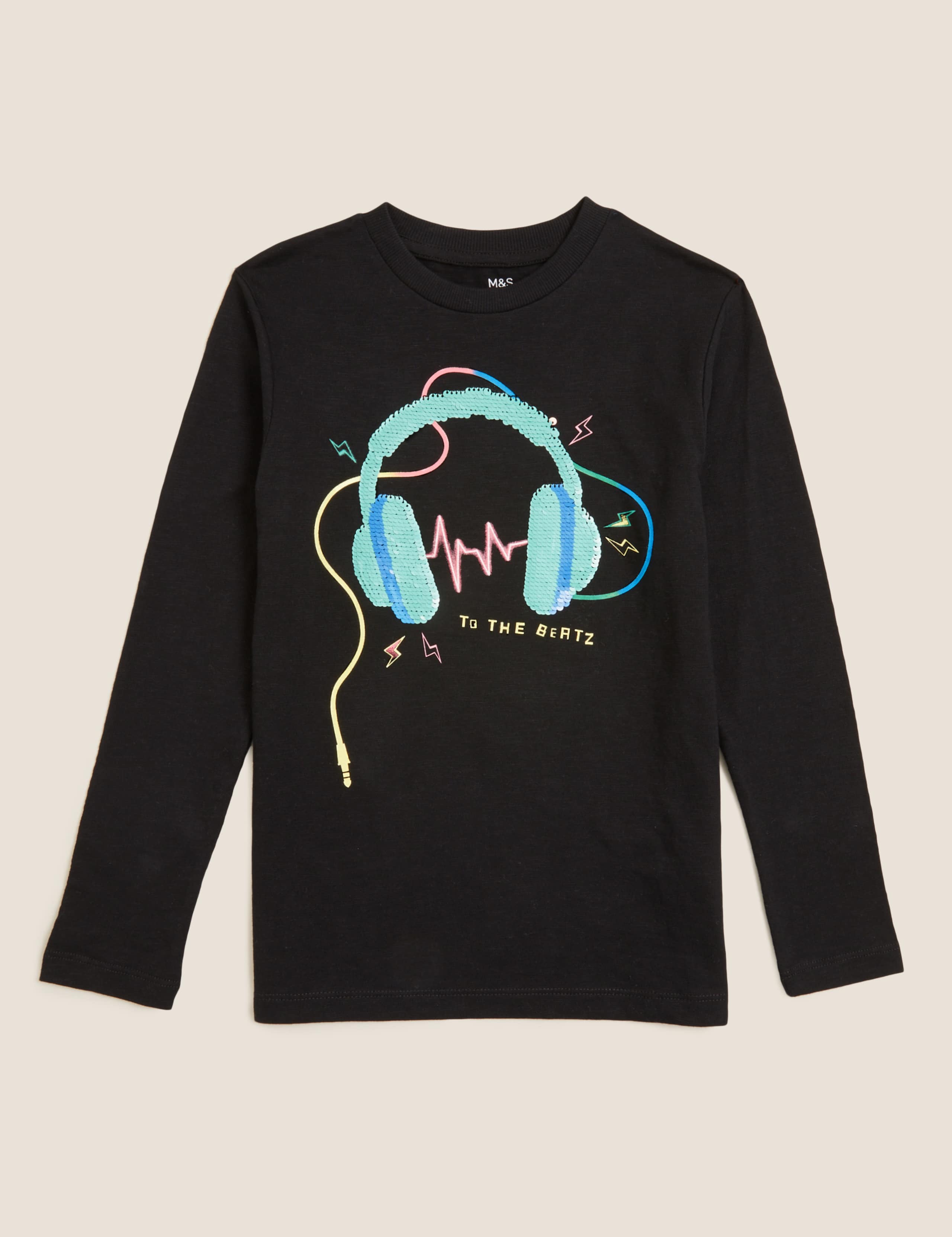 Pure Cotton Reversible Sequin Top (6-14 Yrs) 2 of 6