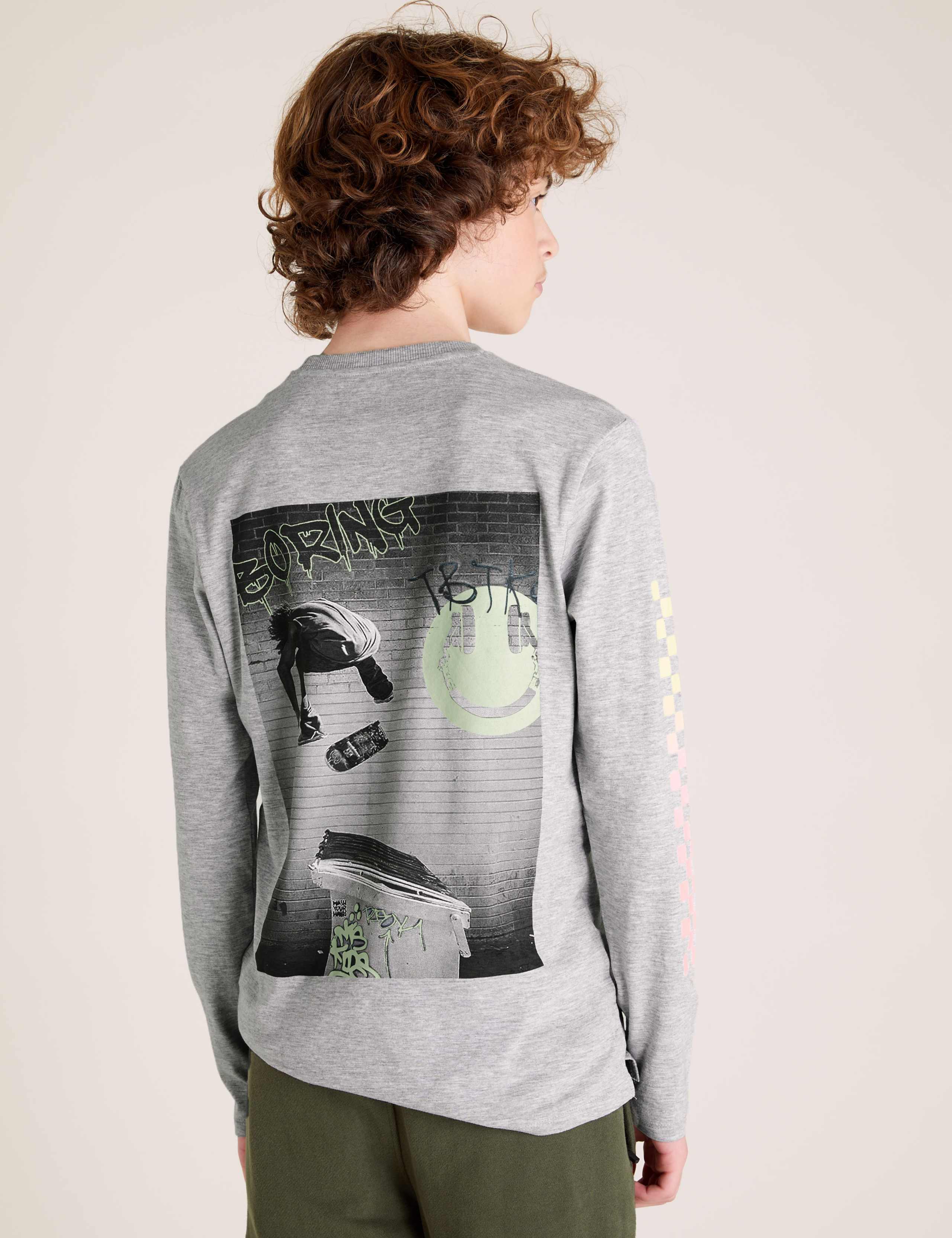 Pure Cotton Skate Back Graphic Top (6-14 Yrs) 4 of 7