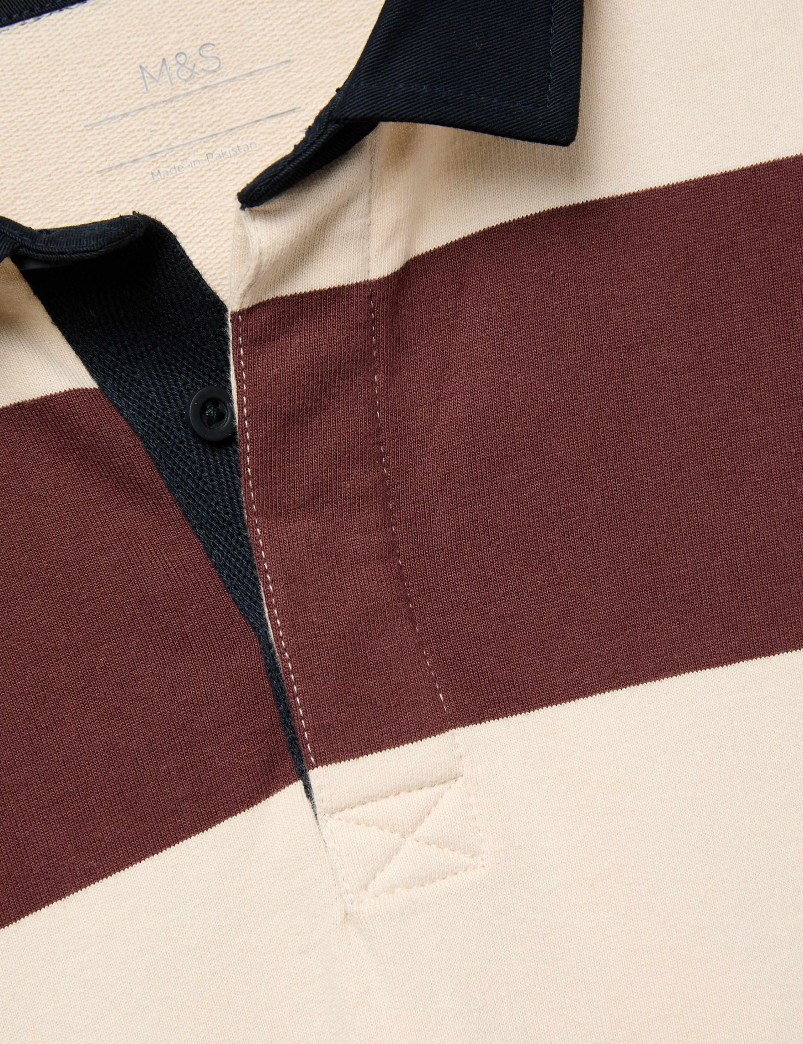 Pure Cotton Striped Rugby Top (6-16 Yrs) 2 of 2