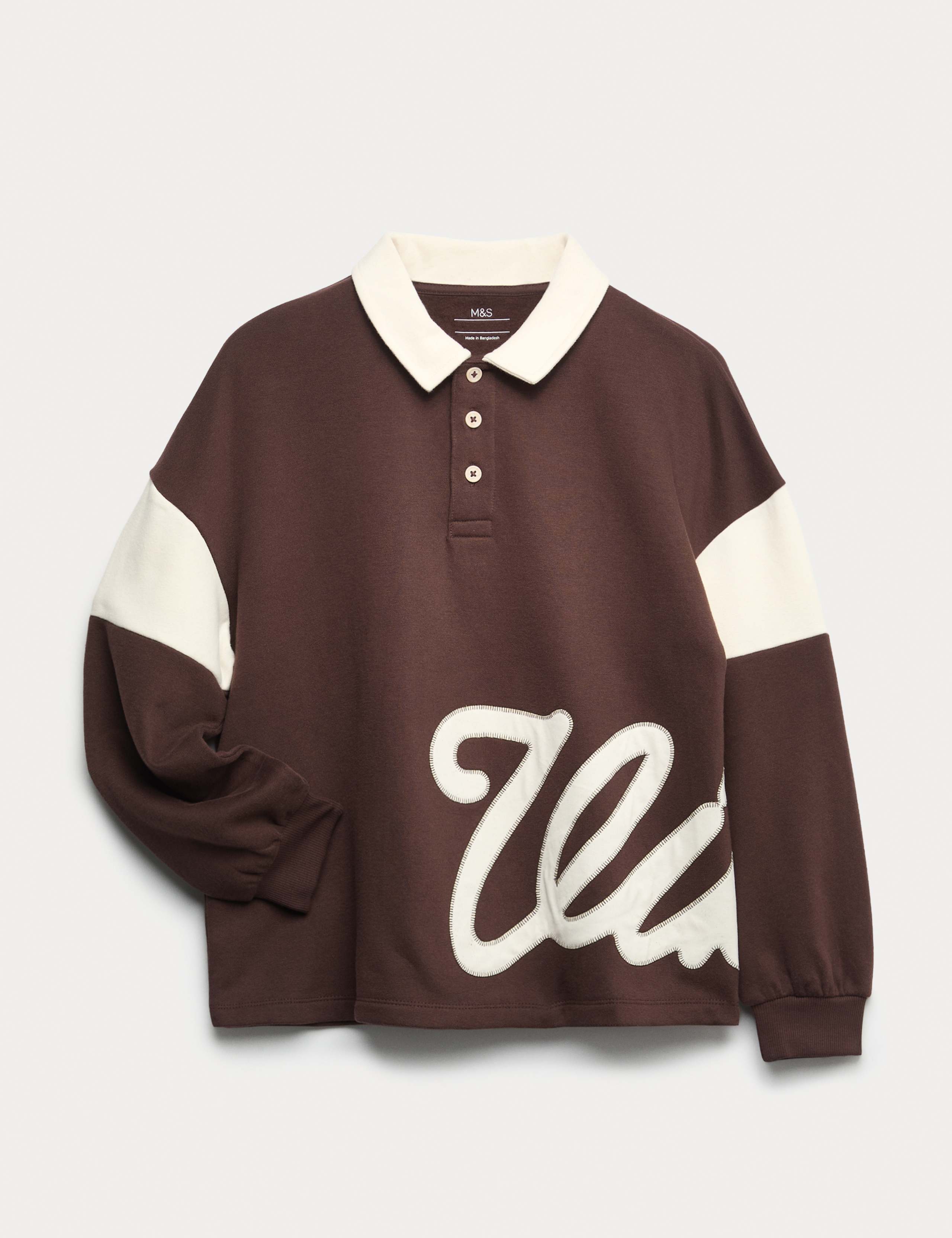 Cotton Rich Rugby Sweatshirt (6-16 Yrs) 1 of 2