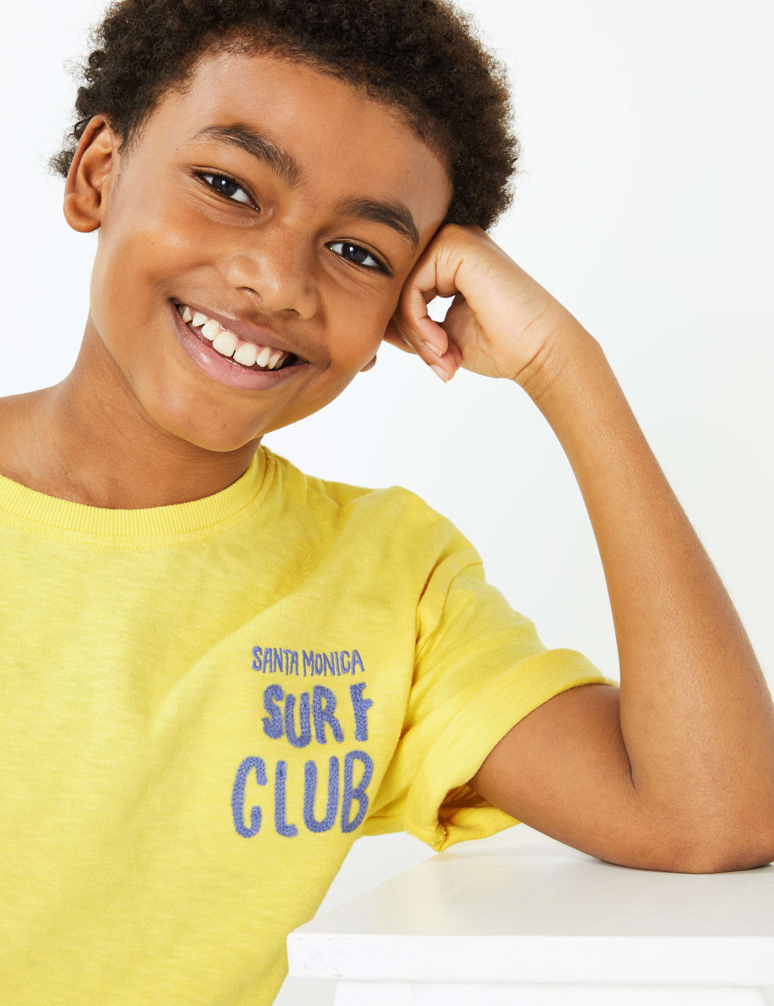 Pure Cotton Embroidered Surf Slogan T-Shirt (6-16 Yrs) 1 of 6