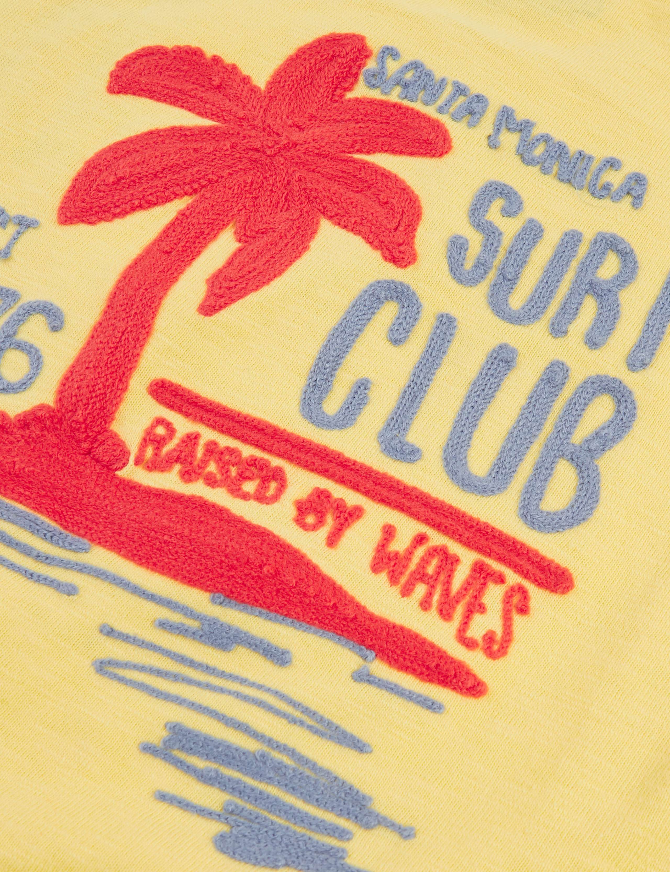 Pure Cotton Embroidered Surf Slogan T-Shirt (6-16 Yrs) 6 of 6