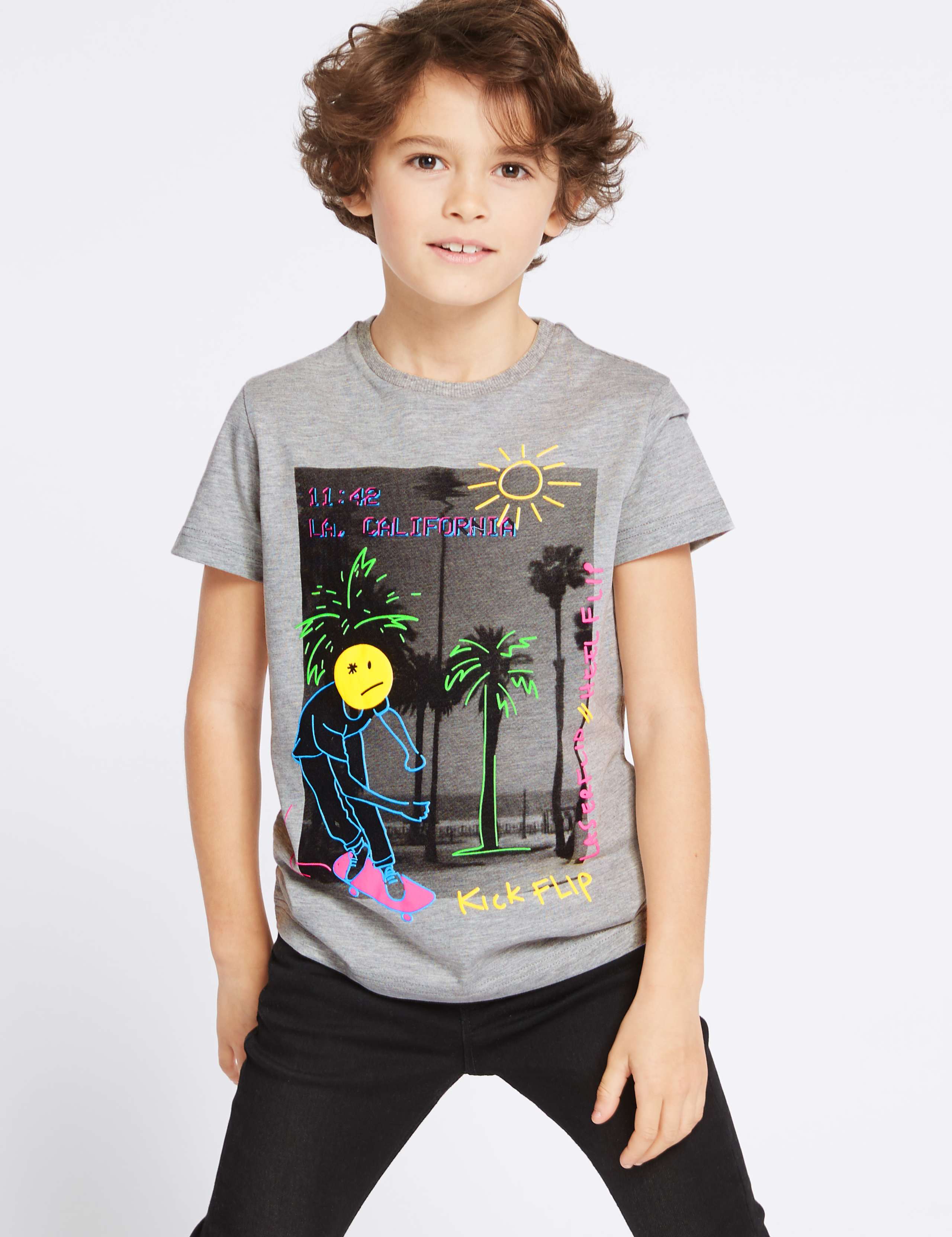 Cotton Rich Cartoon T-Shirt (3-16 Years) 1 of 3