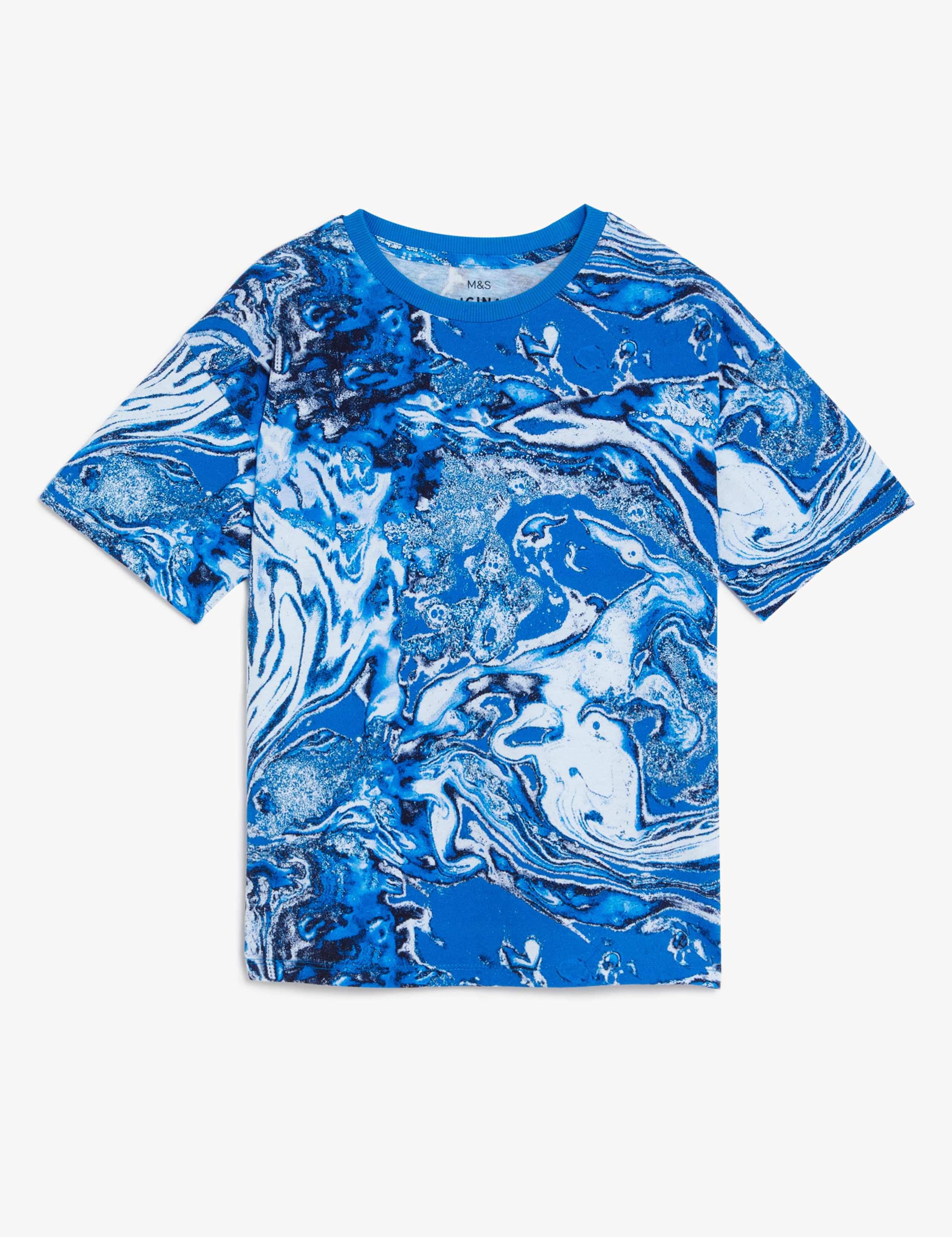 Pure Cotton Marble Print T-Shirt (6-16 Yrs) 1 of 1