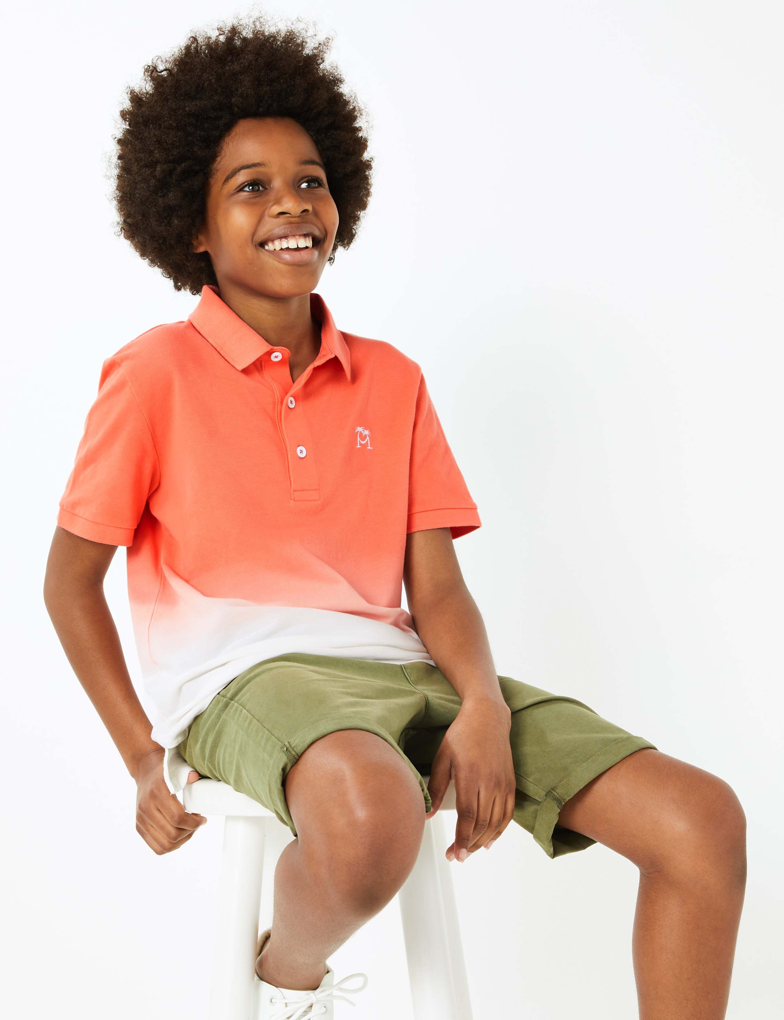 Pure Cotton Ombre Polo Shirt (6-16 Yrs) 3 of 4