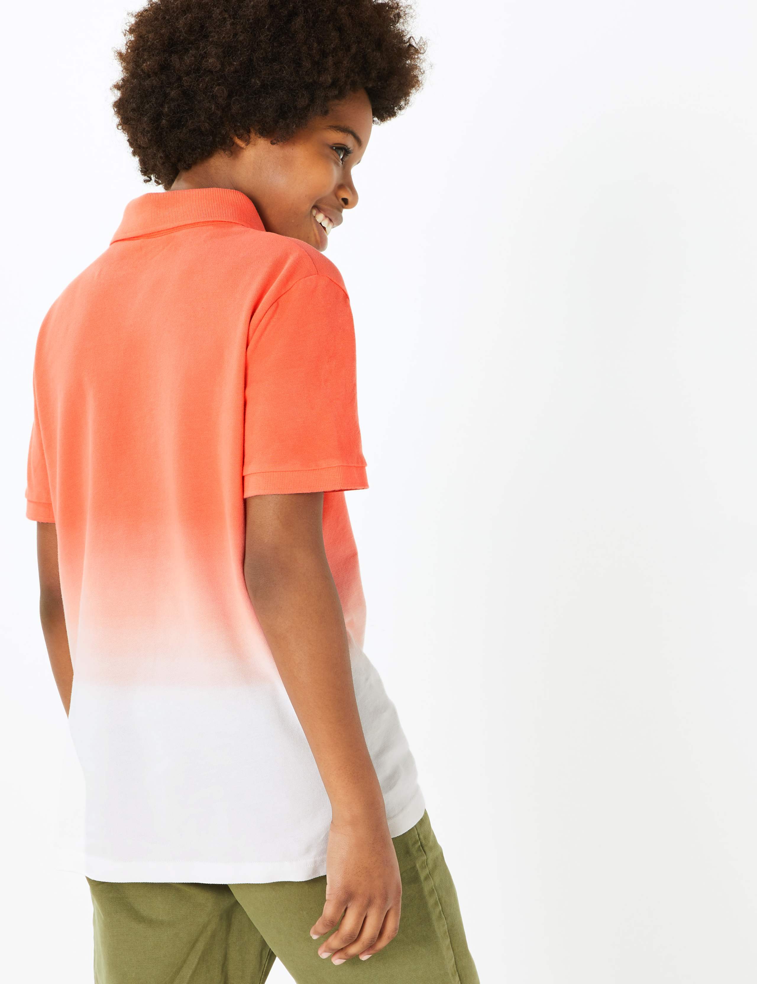 Pure Cotton Ombre Polo Shirt (6-16 Yrs) 4 of 4