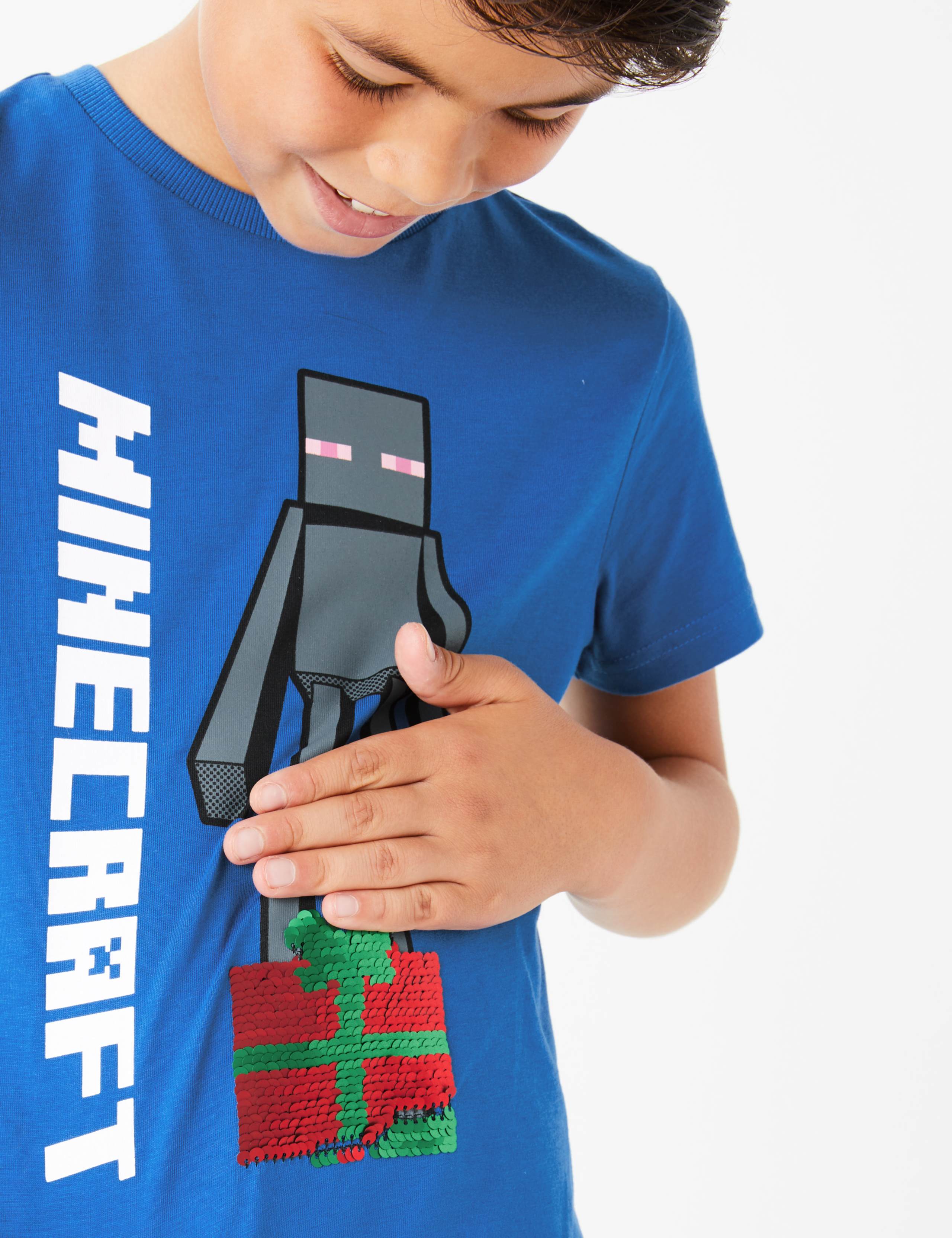 Sequin Minecraft™ T-Shirt (3-16 Years) 3 of 6
