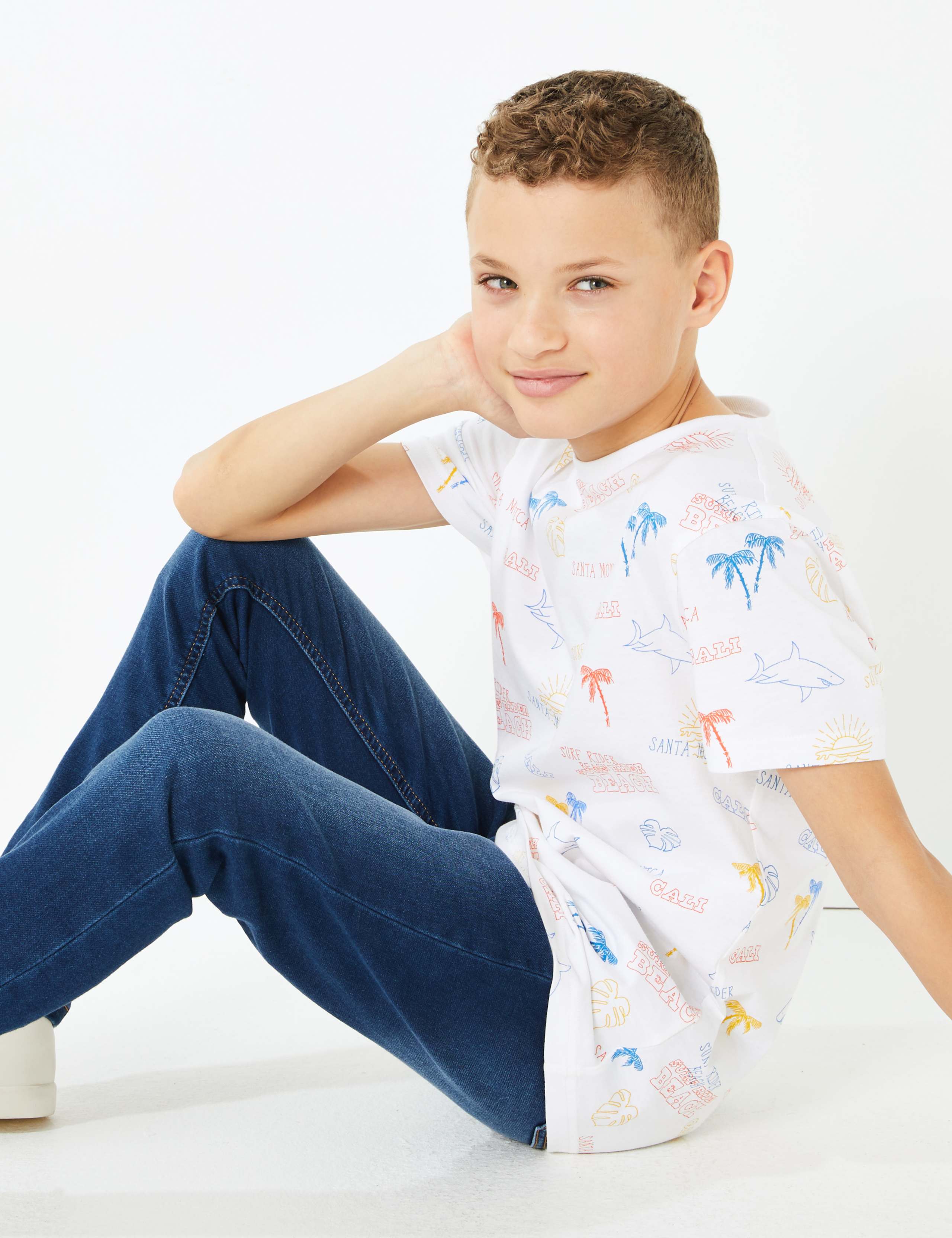 Pure Cotton Beach Print T-Shirt (6-16 Yrs) 3 of 5