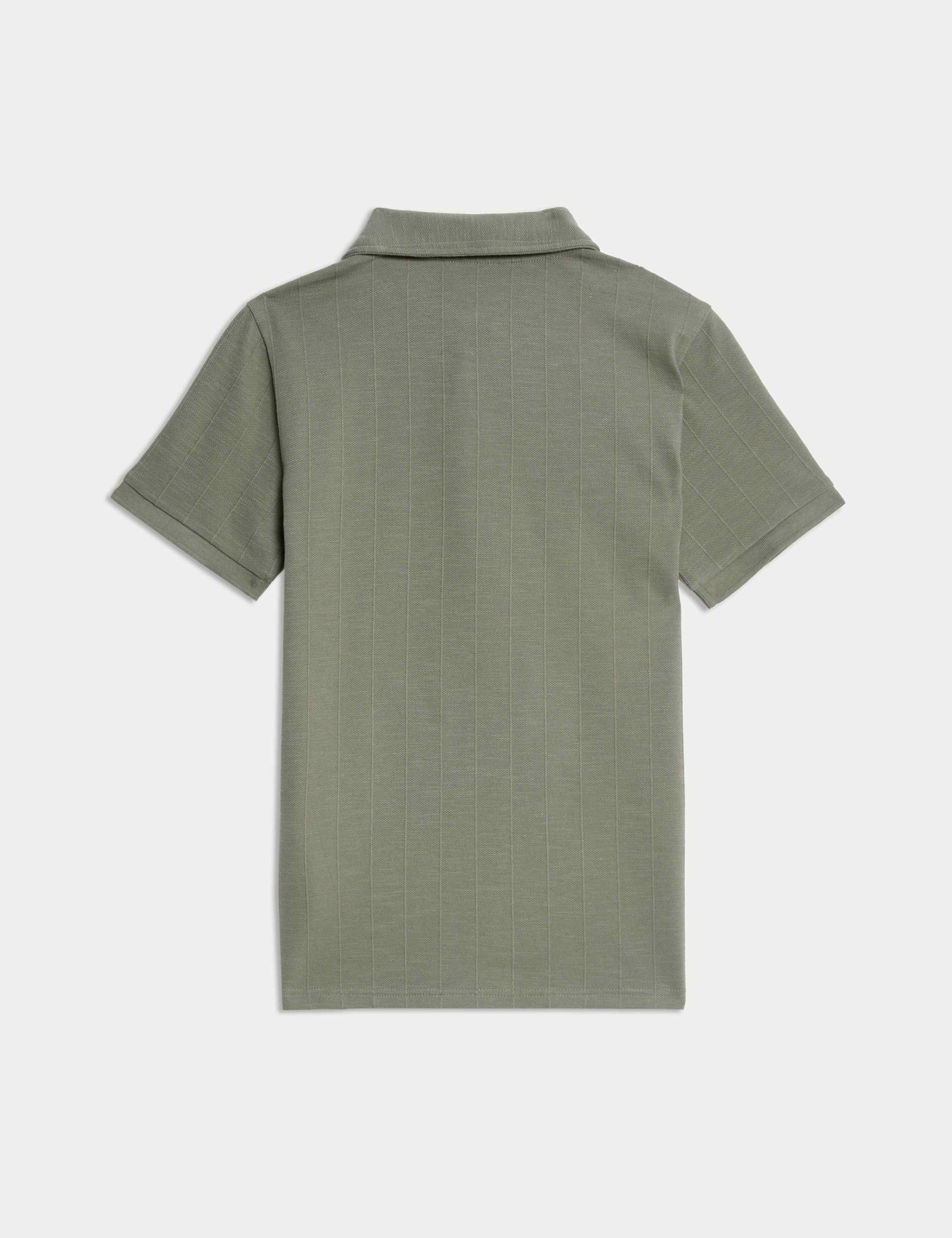 Cotton Rich Textured Polo Shirt (6-16 Yrs) 5 of 5