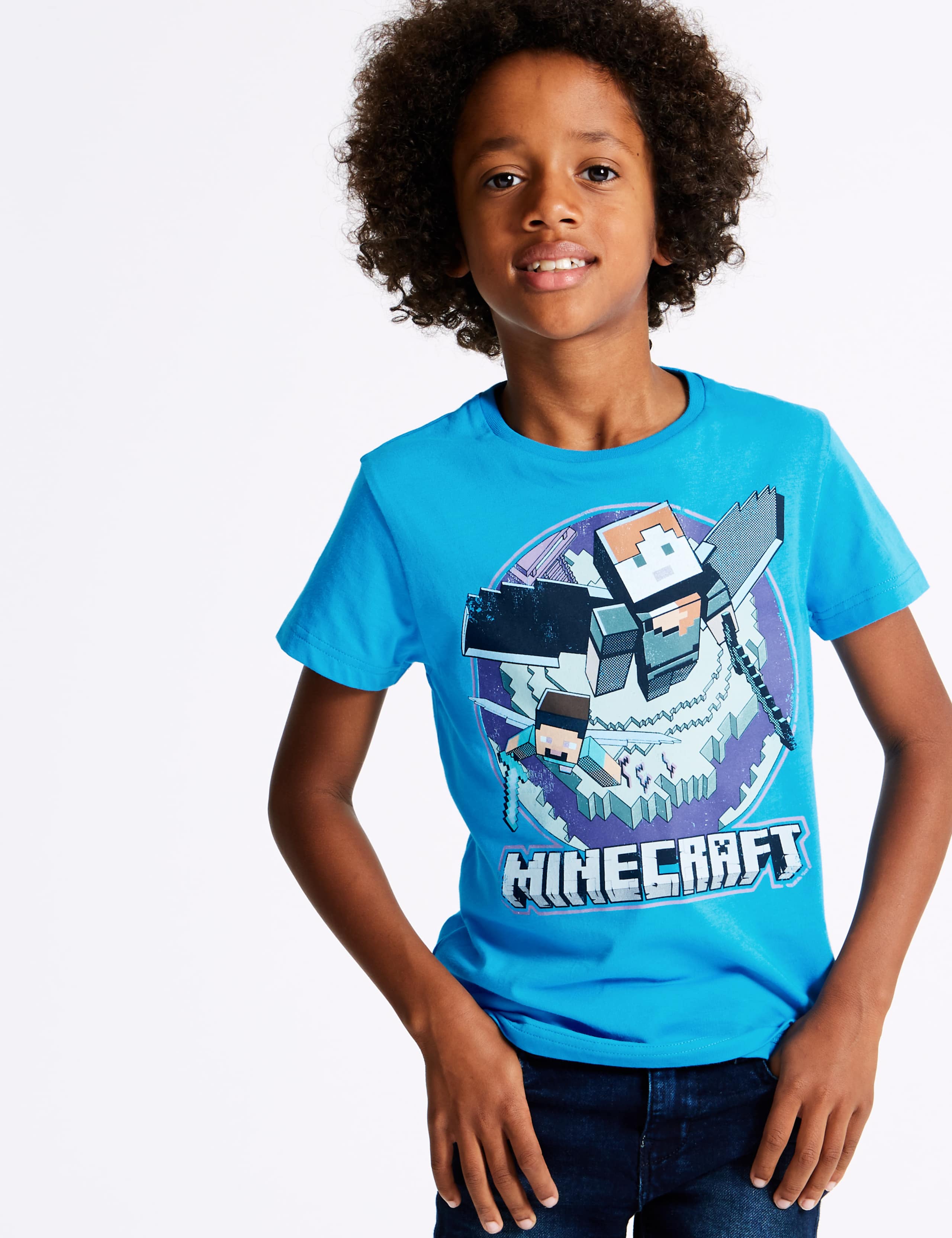 Pure Cotton Minecraft™ Top (3-16 Years) 1 of 4