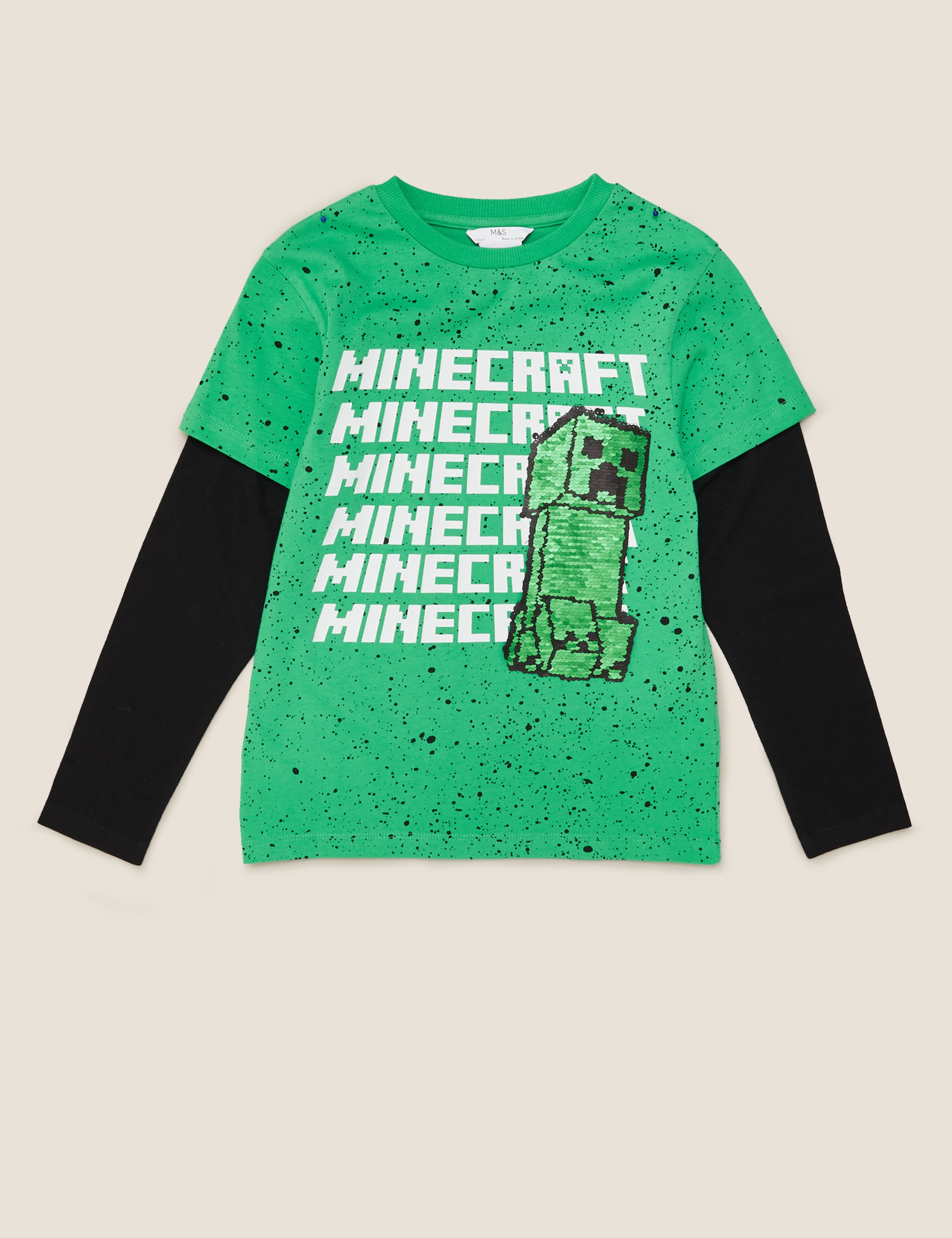 Pure Cotton Minecraft™ Sequin Top (6-14 Yrs) 2 of 6