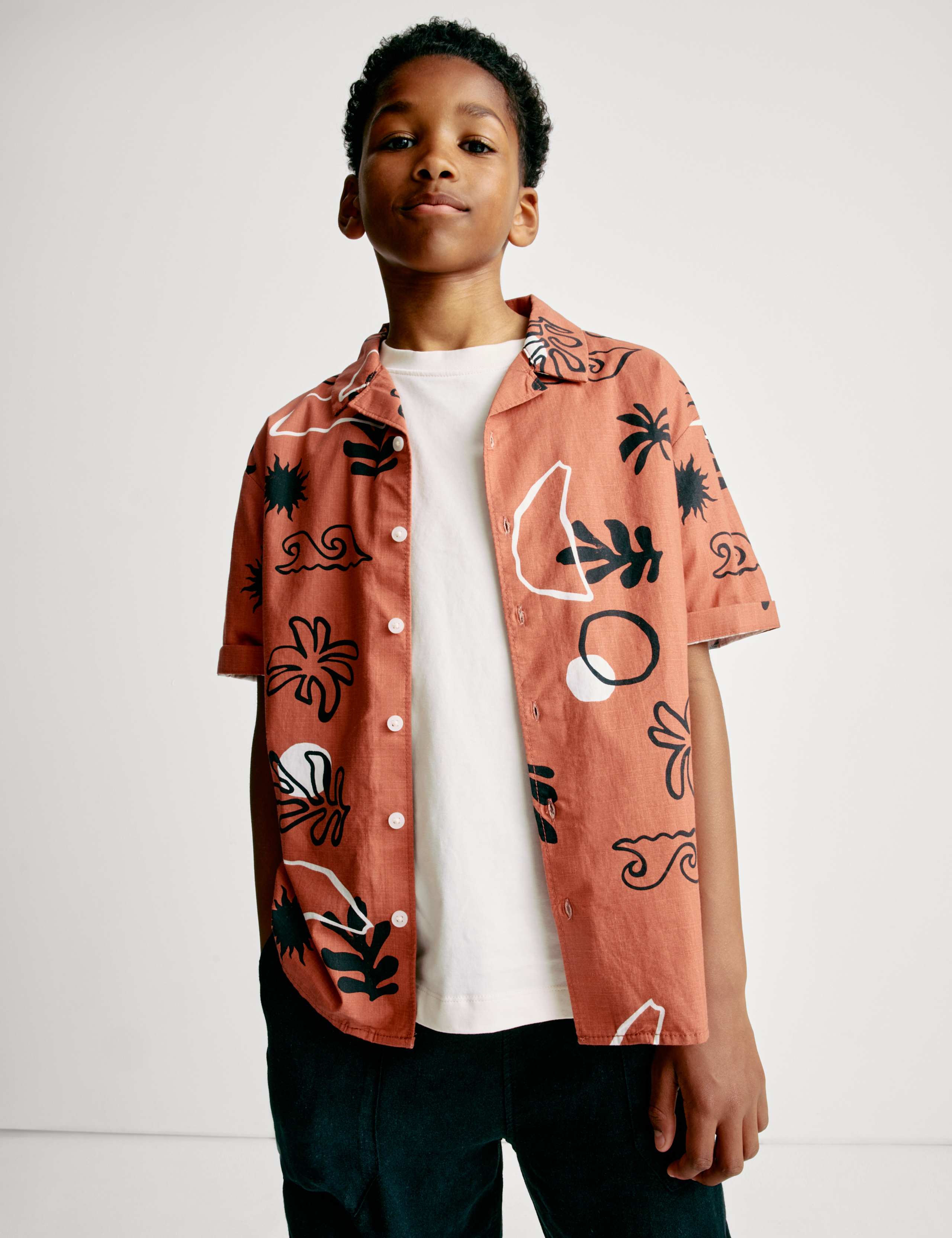 Pure Cotton Palm Print Shirt (2-16 Yrs) 3 of 7