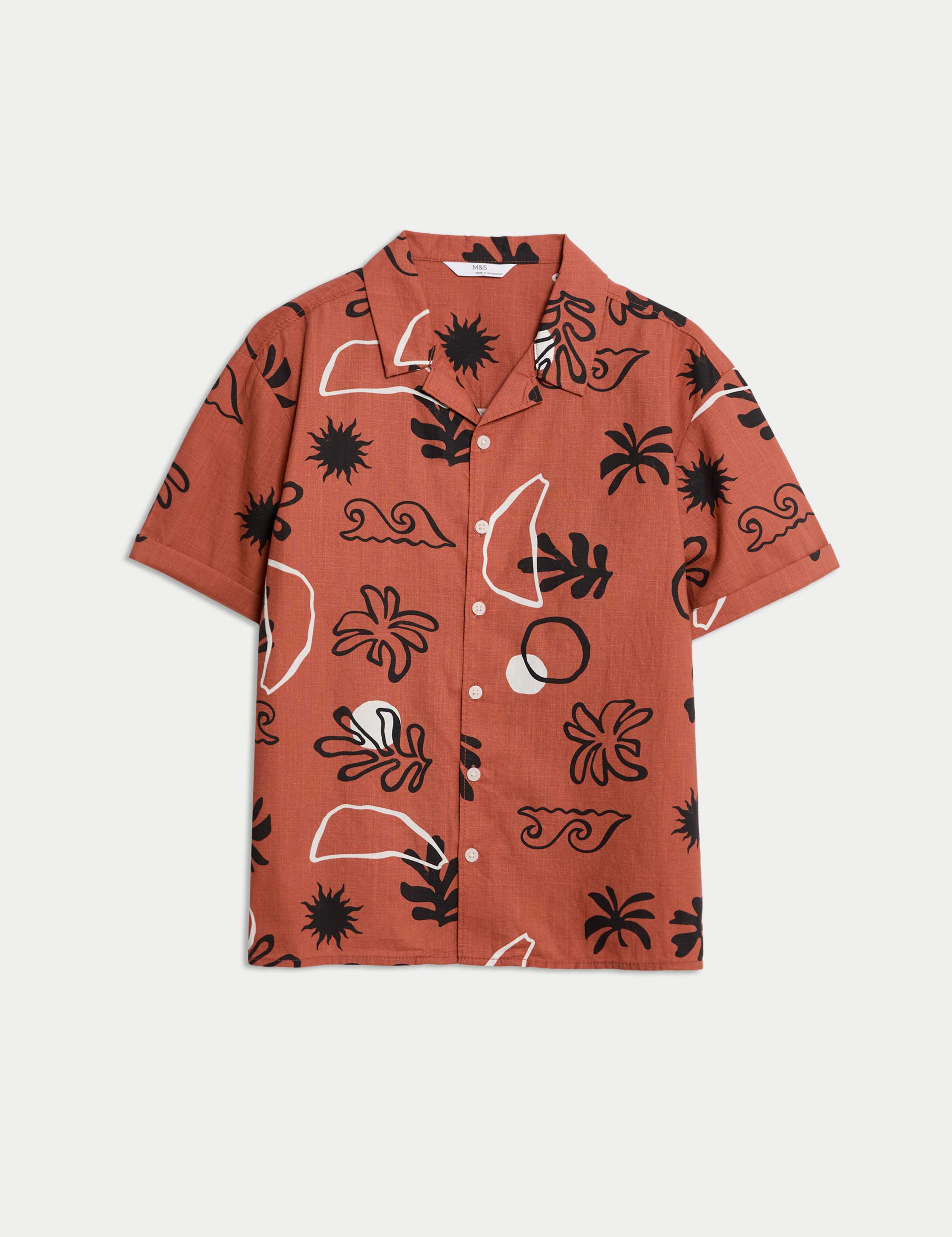 Pure Cotton Palm Print Shirt (2-16 Yrs) 2 of 7
