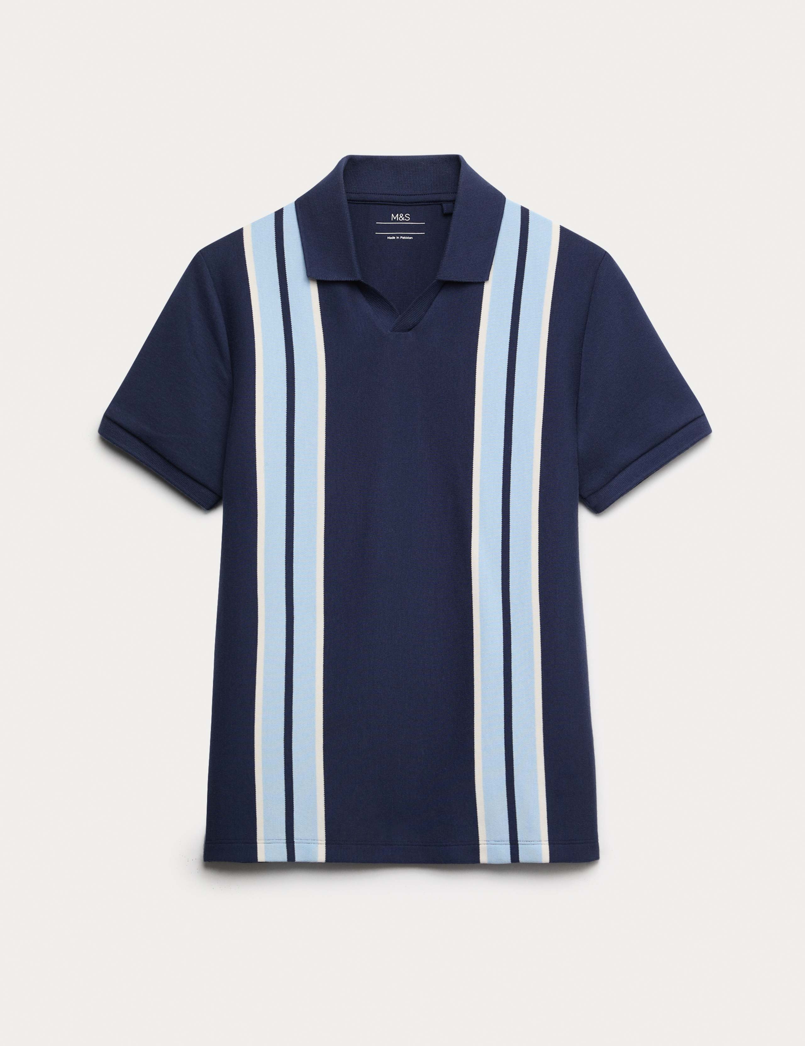 Pure Cotton Striped Polo Shirt (6-16 Yrs) 1 of 1