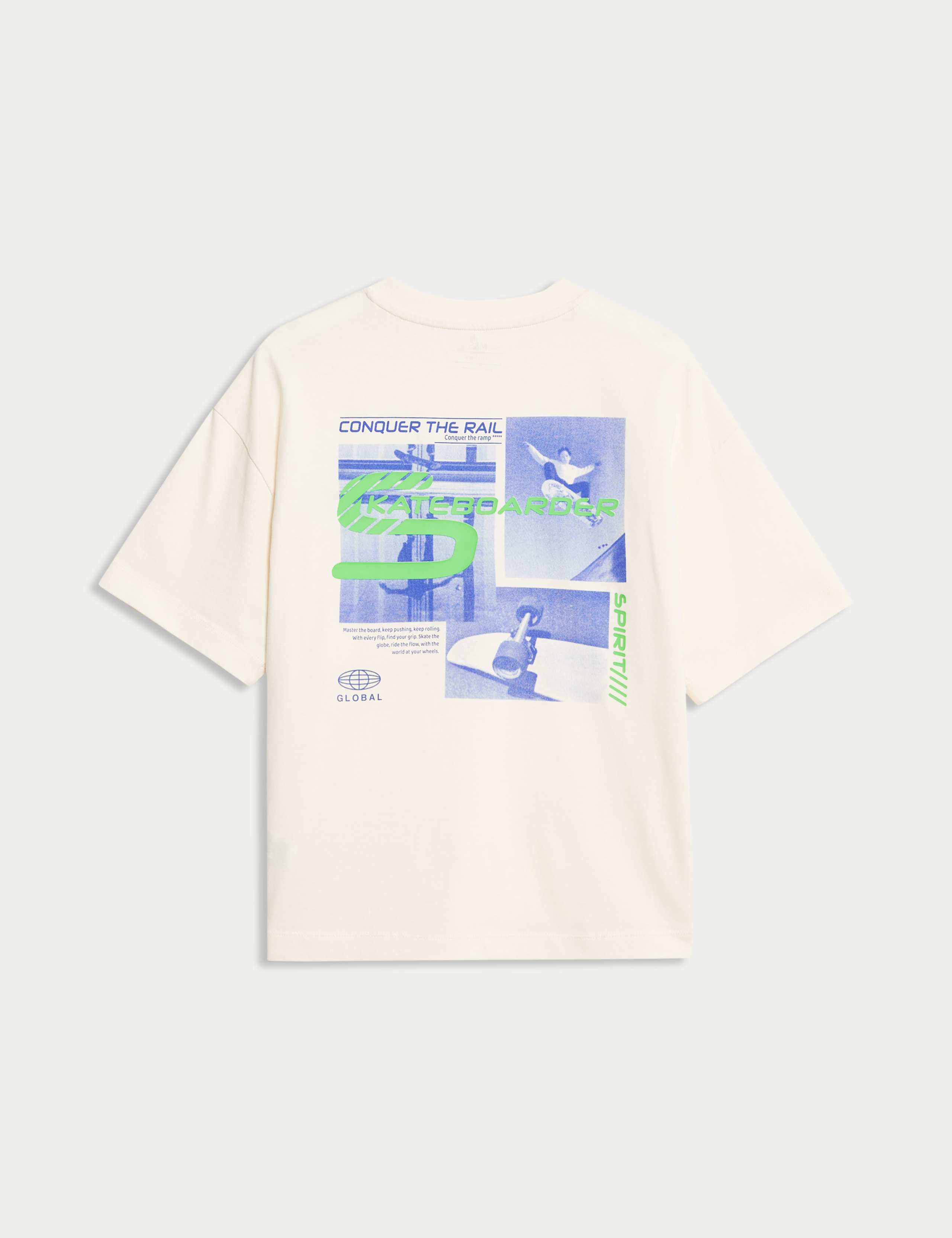Pure Cotton Skater Graphic T-Shirt (2-16 Yrs) 2 of 2