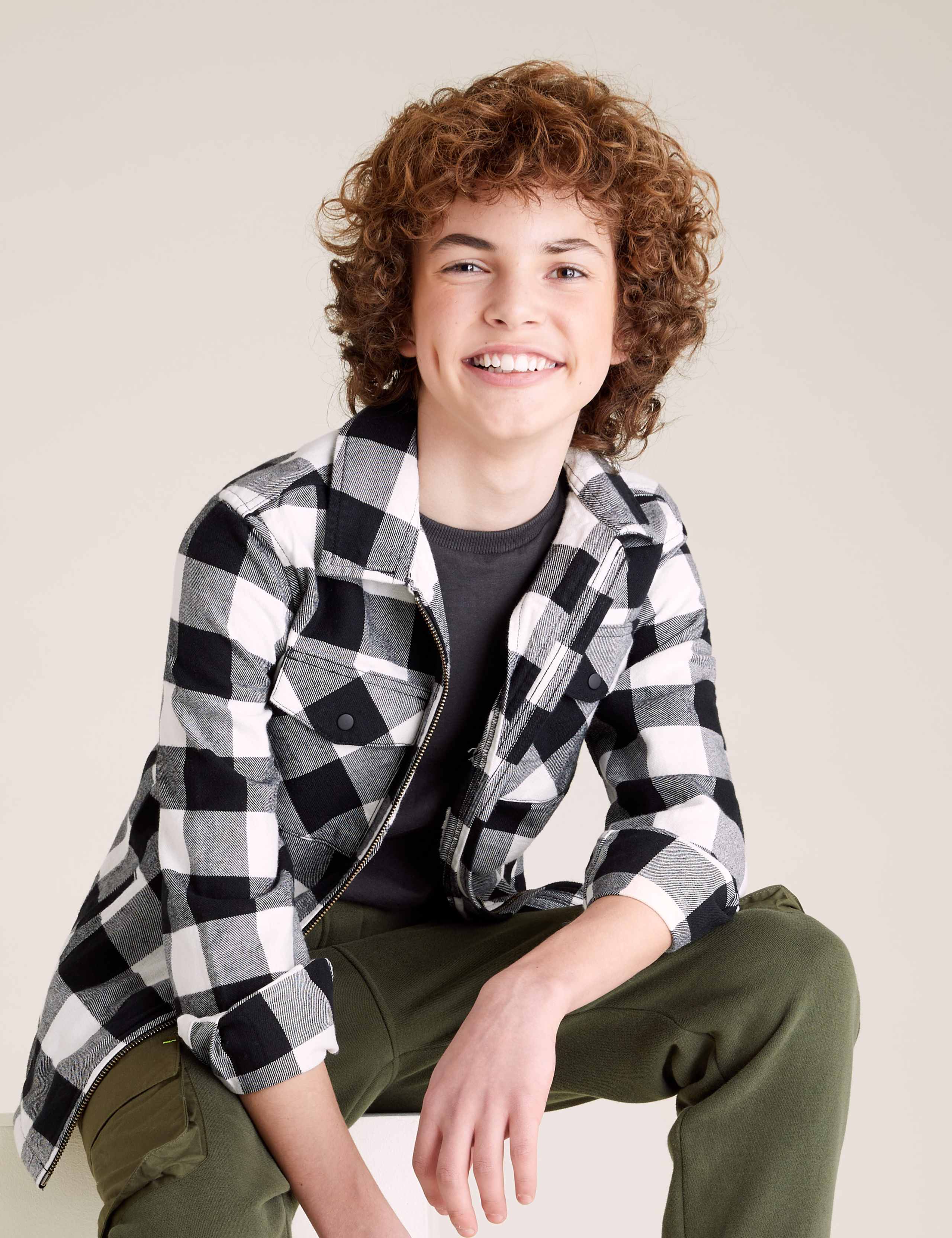 2pc Pure Cotton Check Shirt with T-Shirt (6-14 Yrs) 3 of 4