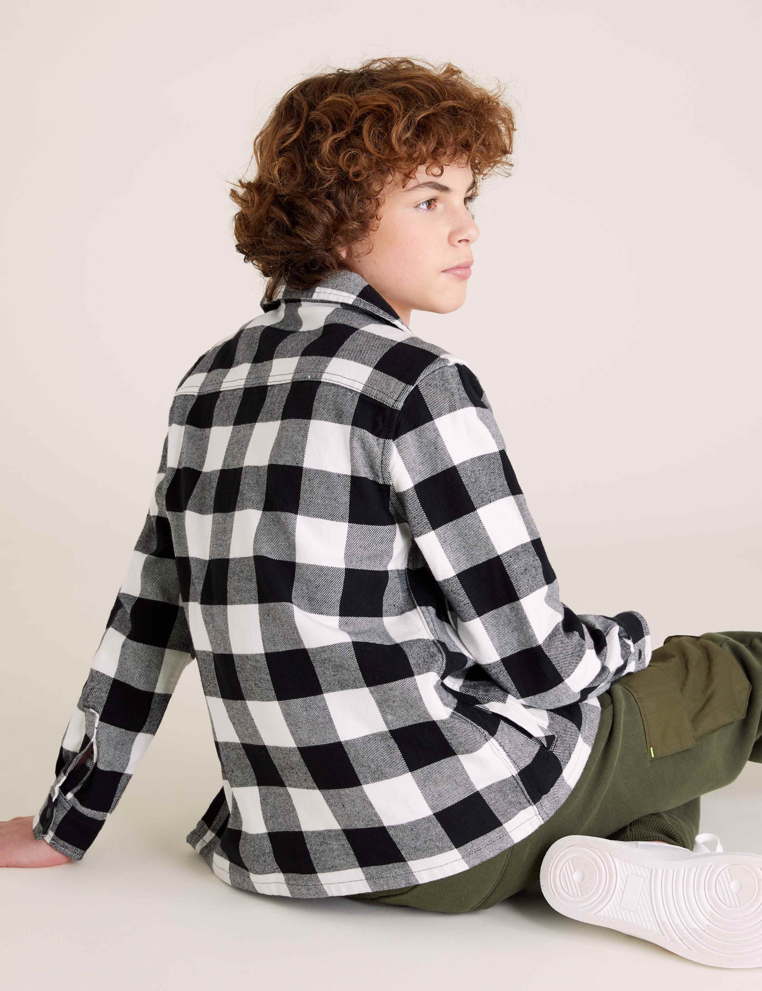 2pc Pure Cotton Check Shirt with T-Shirt (6-14 Yrs) 4 of 4