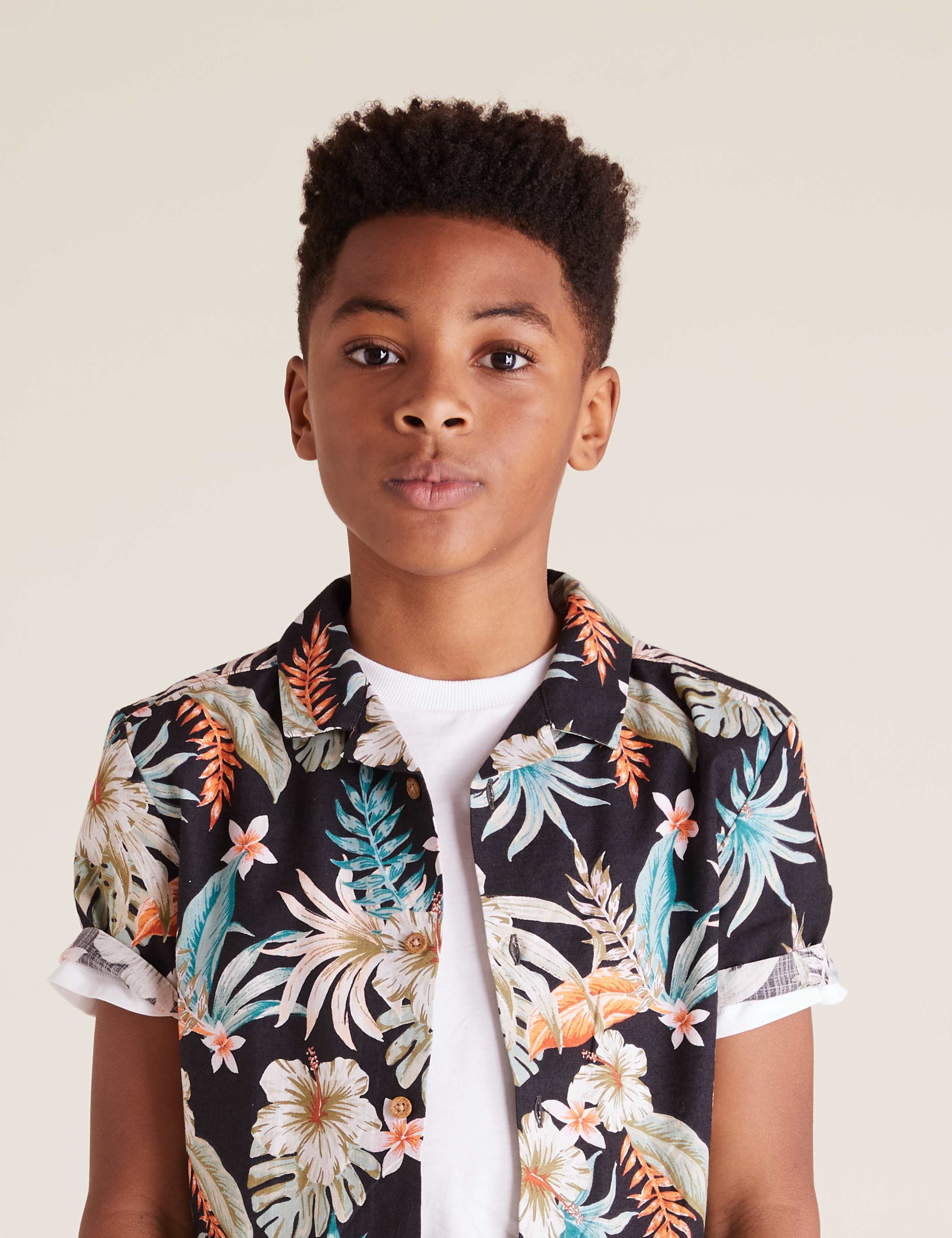 2pc Pure Cotton Floral Shirt & T-Shirt Set (6-16 Yrs) 3 of 5